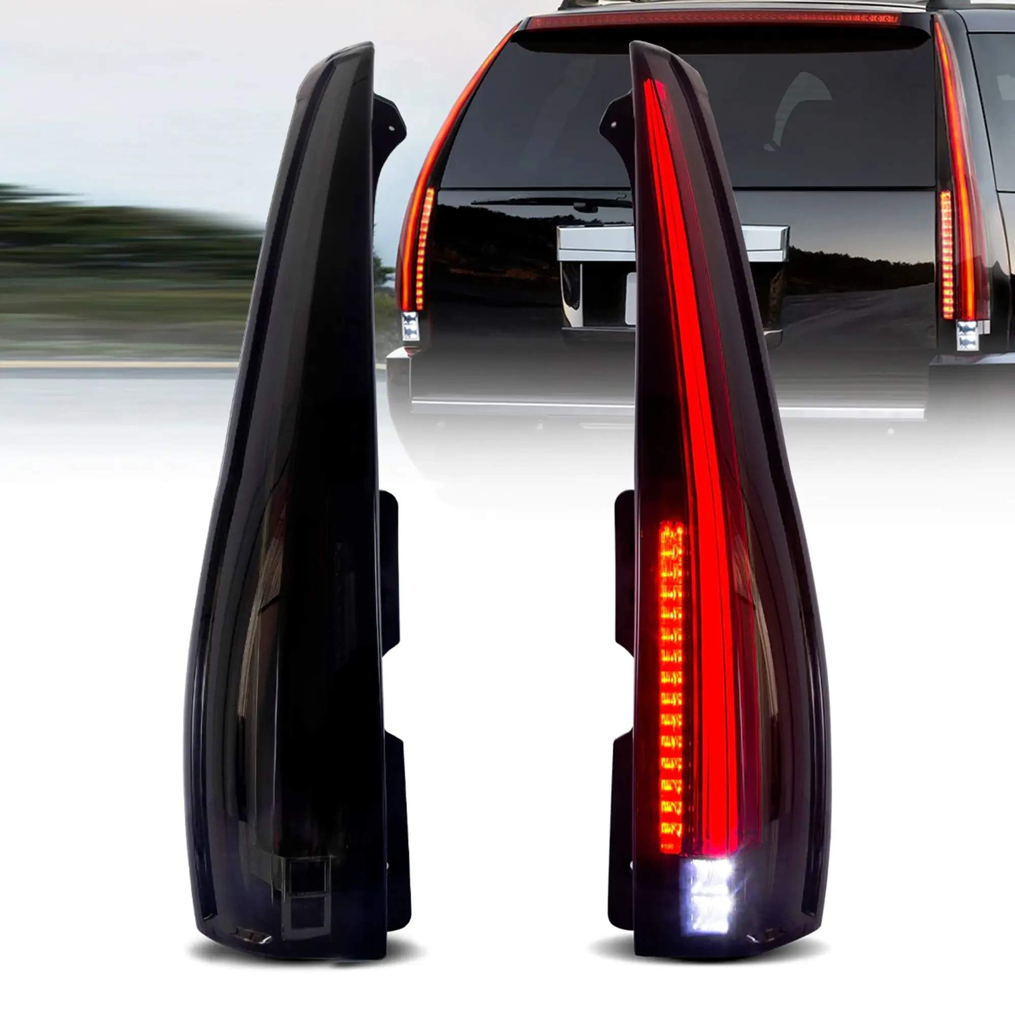 07-14 Cadillac Escalade: LED Tail Lights - Clear/Red photo 3