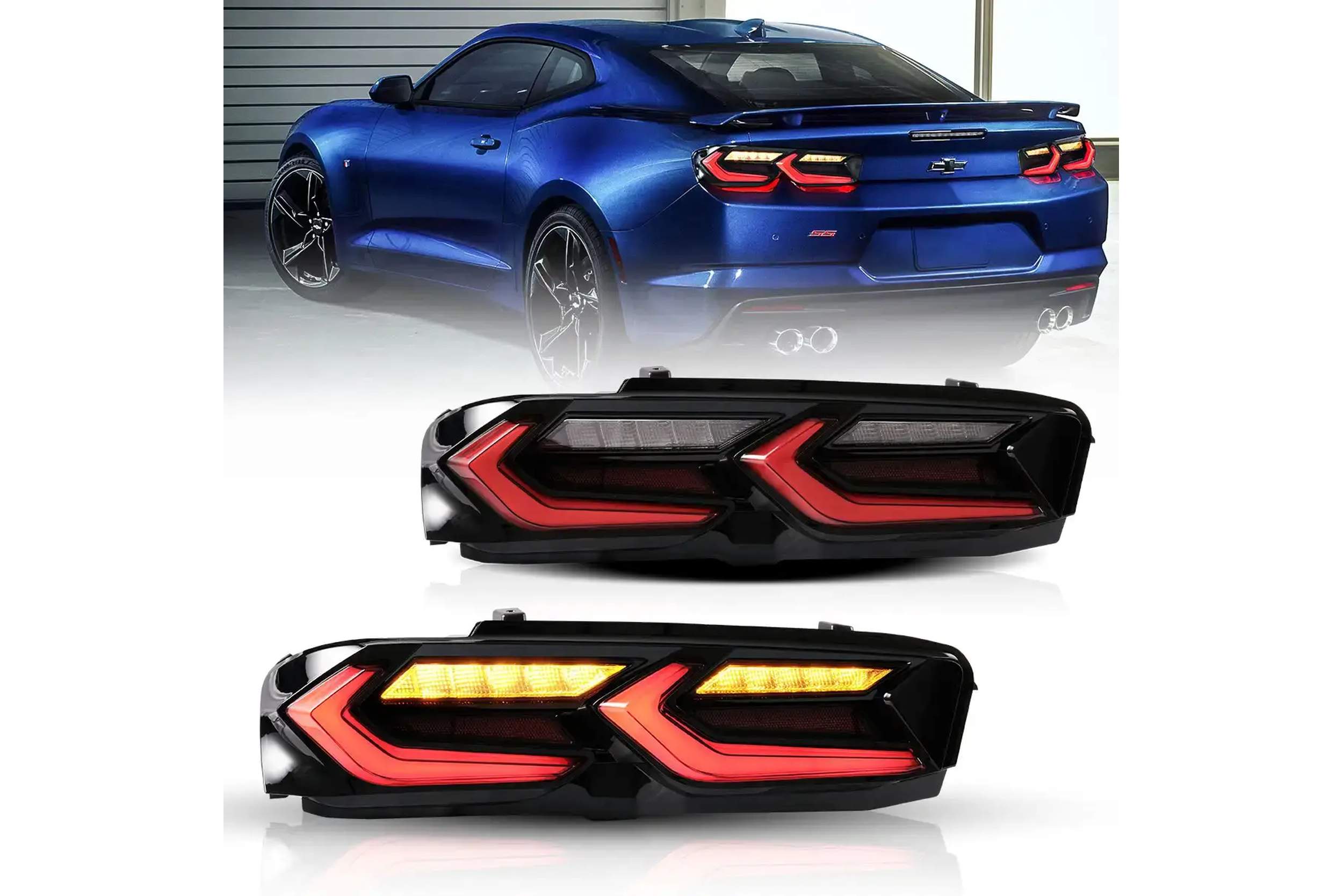 19-24 Chevrolet Camaro: LED Tail Lights - Red/Clear photo 2