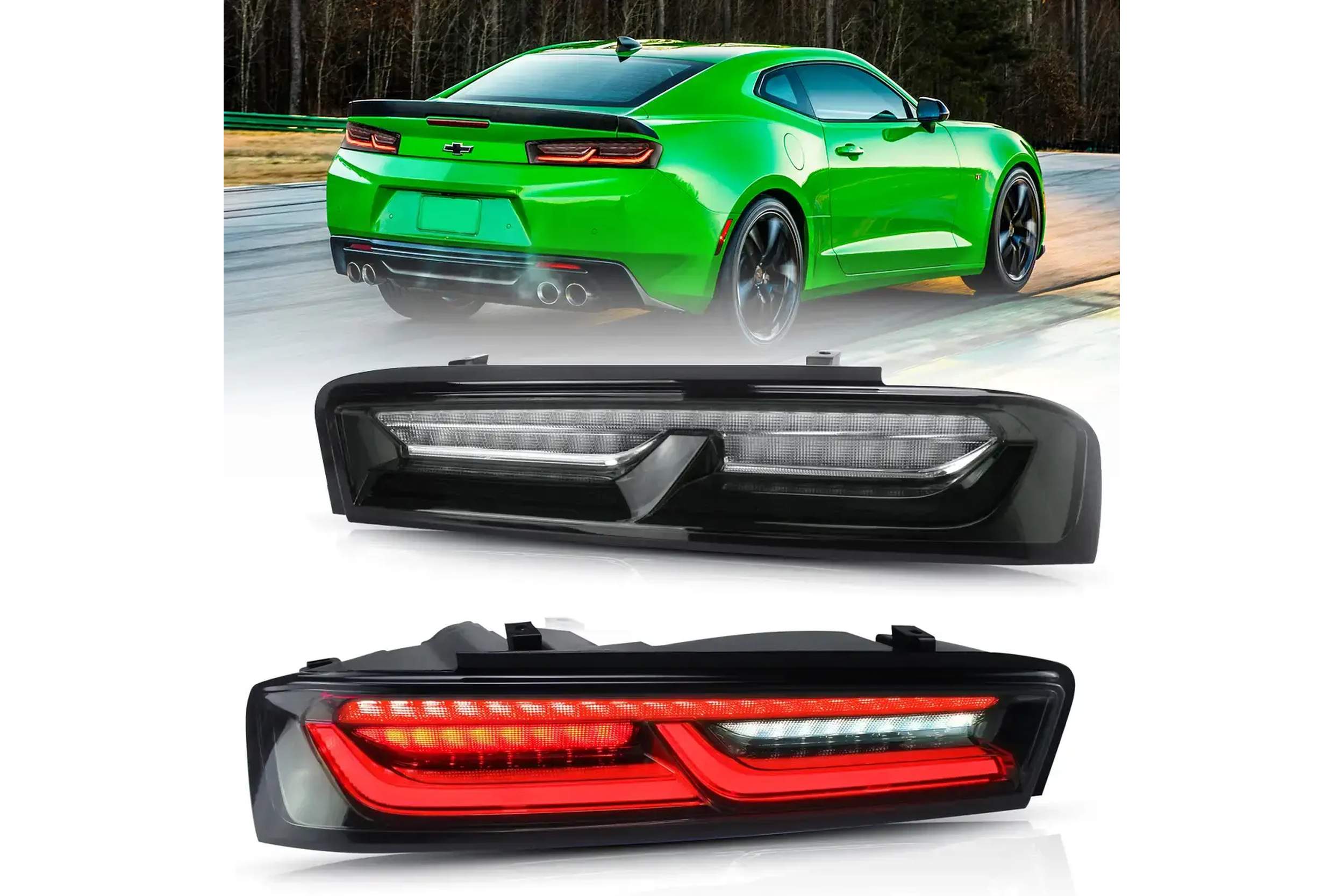 16-18 Chevrolet Camaro: LED Tail Lights - Clear/Red/Smoked photo 2