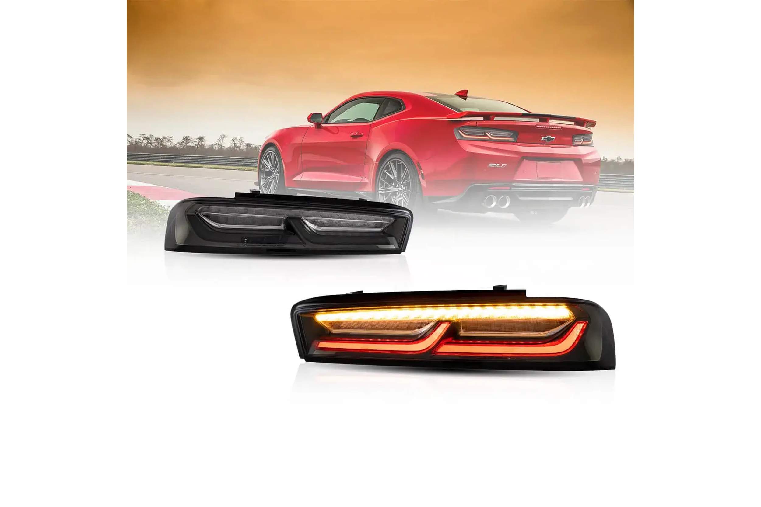 16-18 Chevrolet Camaro: LED Tail Lights - Smoke-Clear/Amber-Turn-Signal photo 2