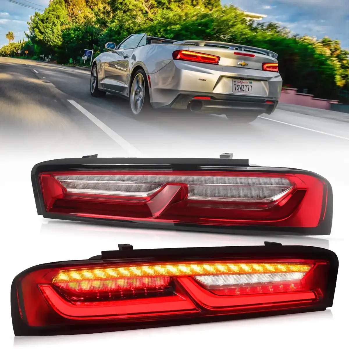 16-18 Chevrolet Camaro: LED Tail Lights - Red/Smoked photo 3