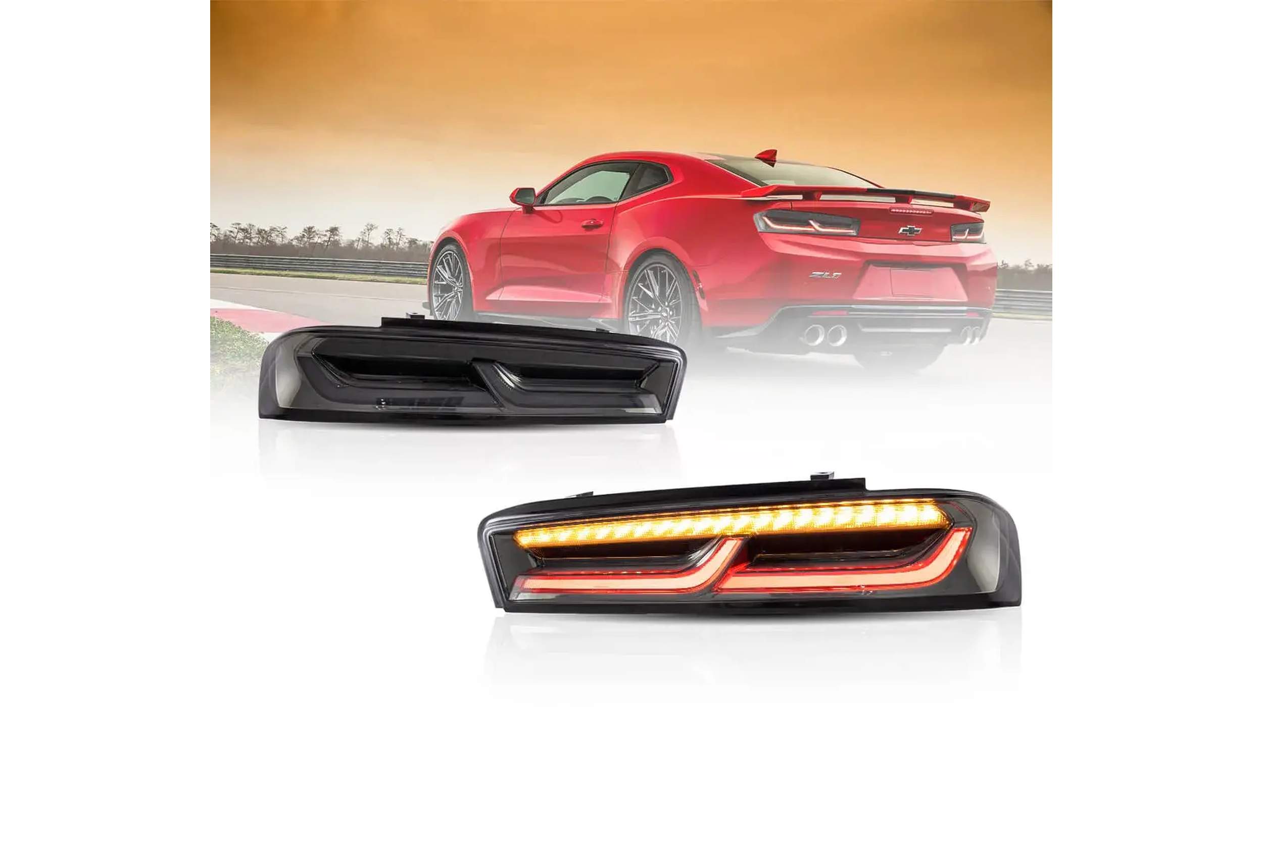16-18 Chevrolet Camaro: LED Tail Lights - Smoked/Amber-Turn-Signal photo 2