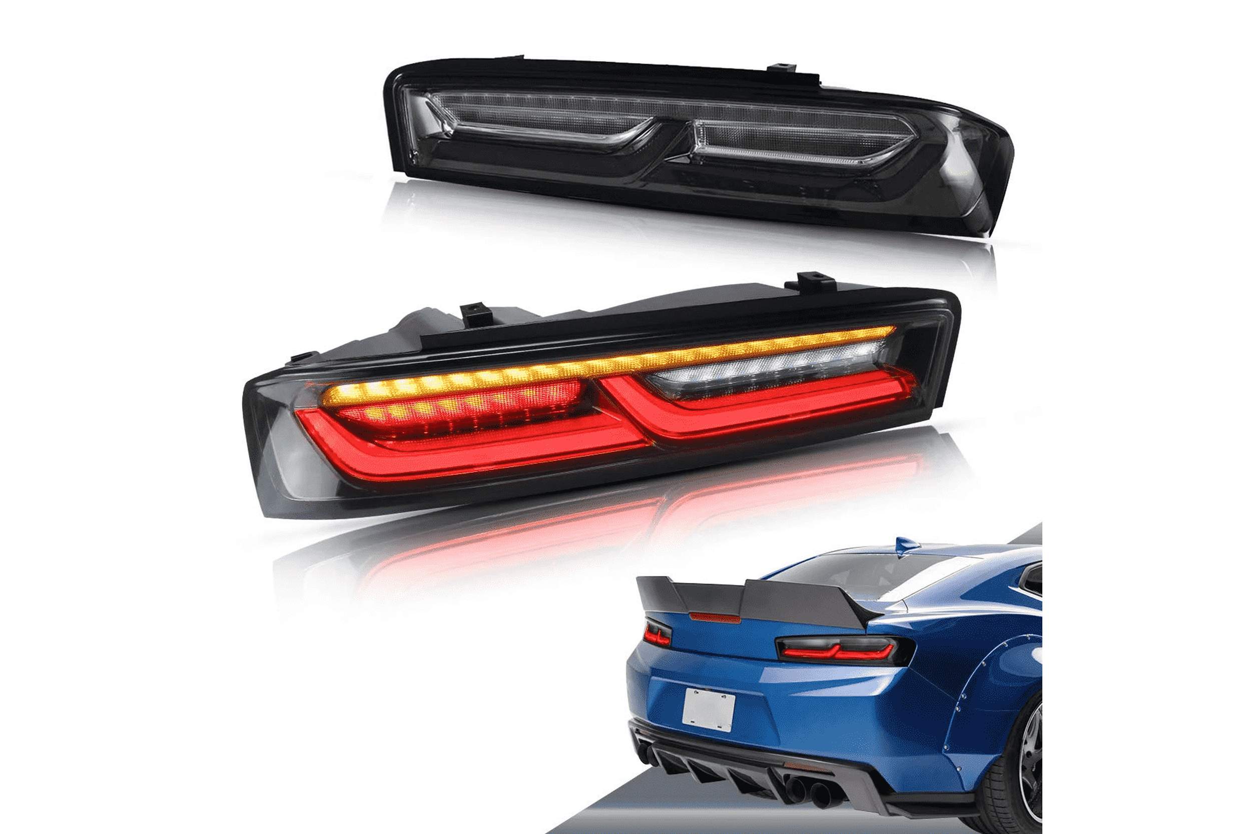 16-18 Chevrolet Camaro: LED Tail Lights Without Reverse Lights - Smoked photo 4