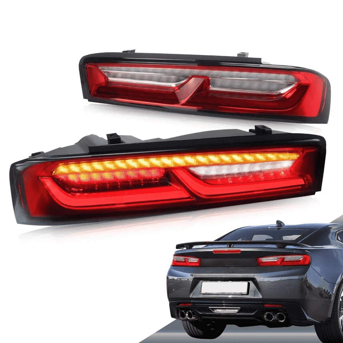 16-18 Chevrolet Camaro: LED Tail Lights Without Reverse Lights - Smoked photo 2