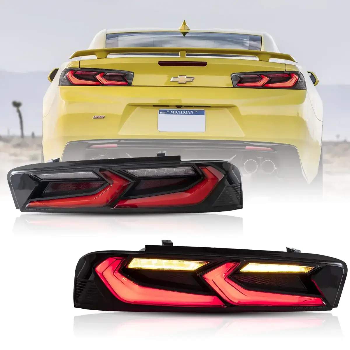 16-18 Chevrolet Camaro: LED Tail Lights Without Reverse Lights - Smoked photo 3