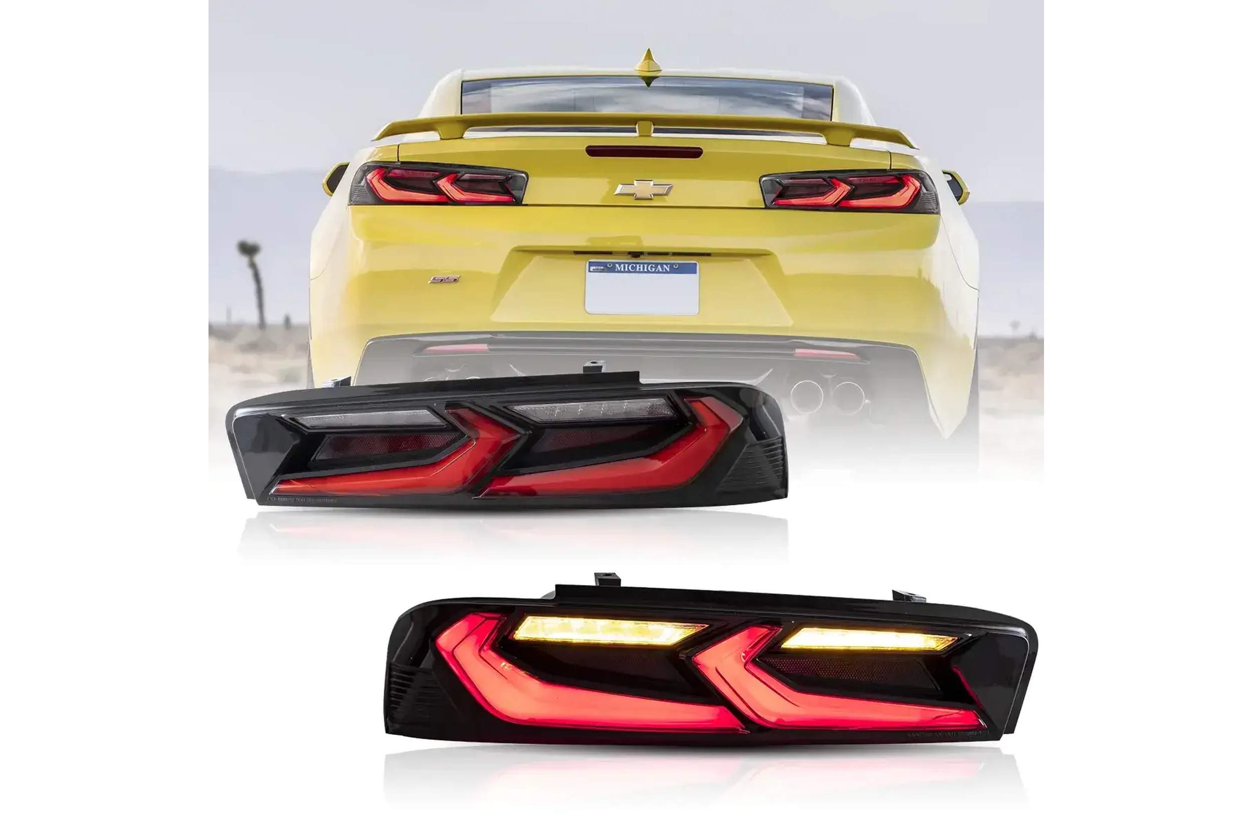 16-18 Chevrolet Camaro: LED Tail Lights - Clear/Red photo 2