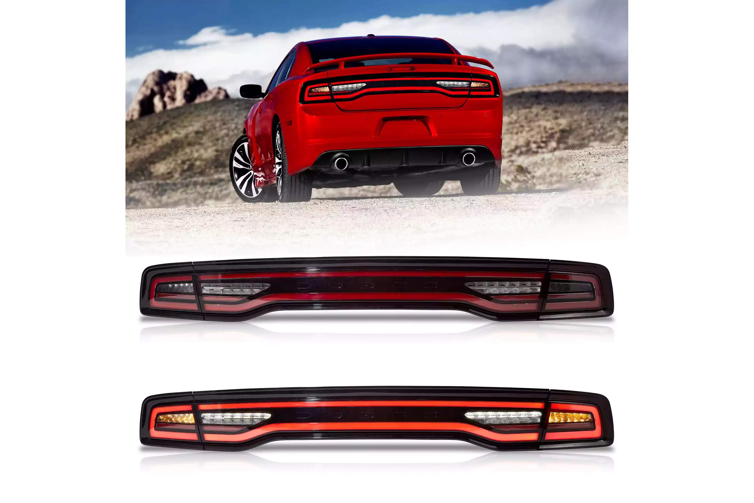 11-14 Dodge Charger: LED Tail Lights - Yellow photo 4