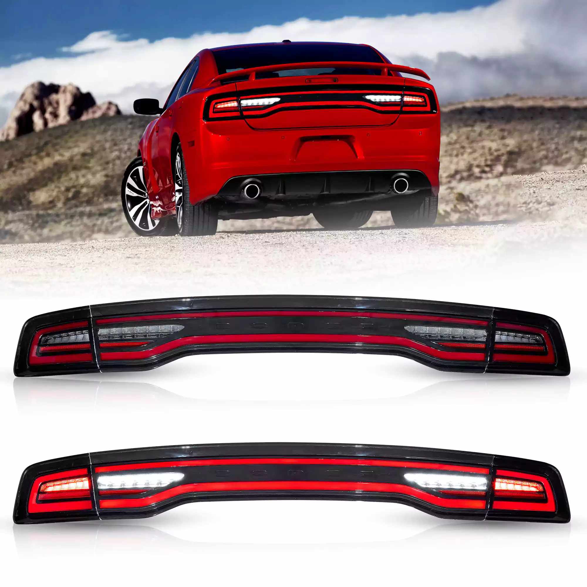 11-14 Dodge Charger: LED Tail Lights - Yellow photo 2