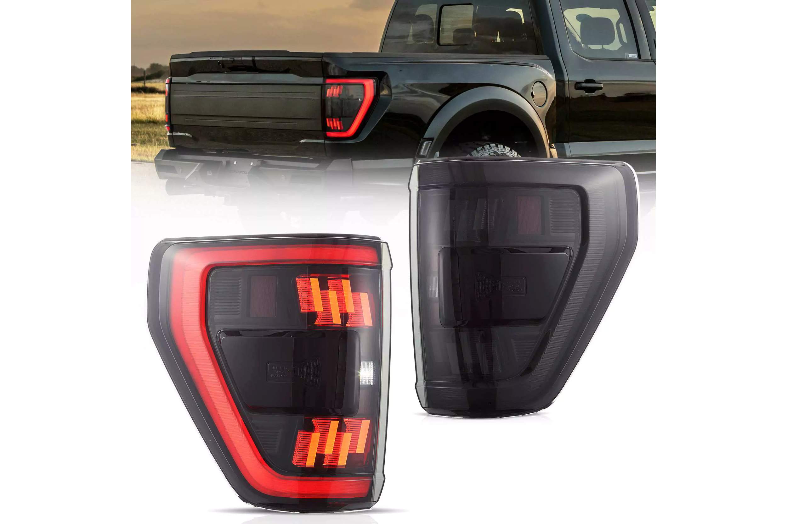 21-23 Ford F-150: LED Tail Lights - Smoked photo 2