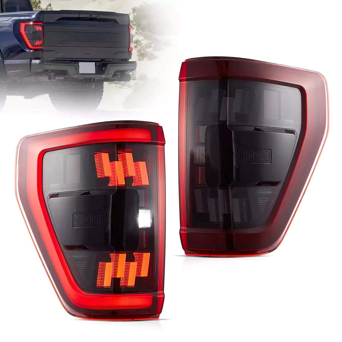 21-23 Ford F-150: LED Tail Lights - Smoked photo 3