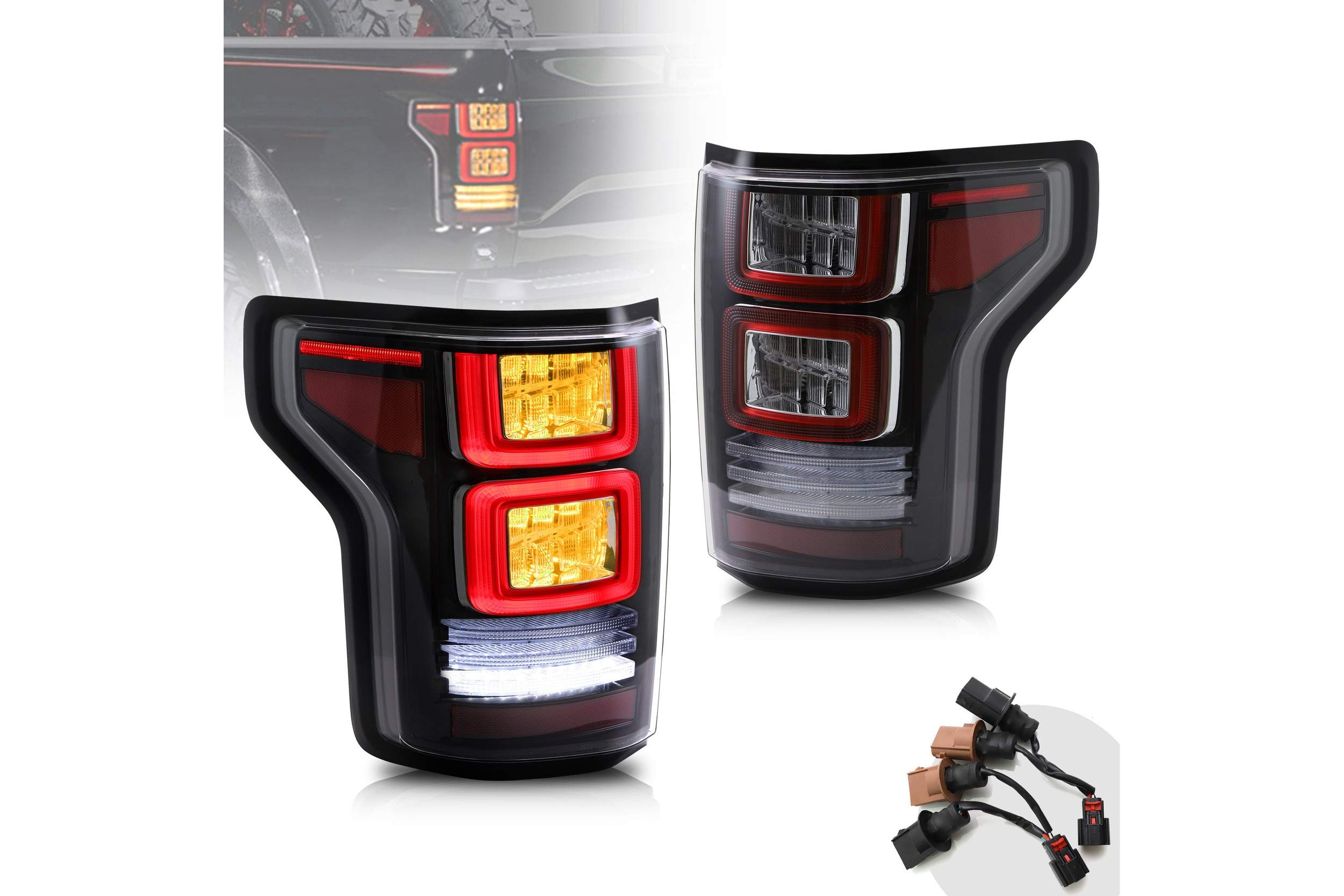 15-20 Ford F-150: LED Tail Lights - Clear/Amber photo 4