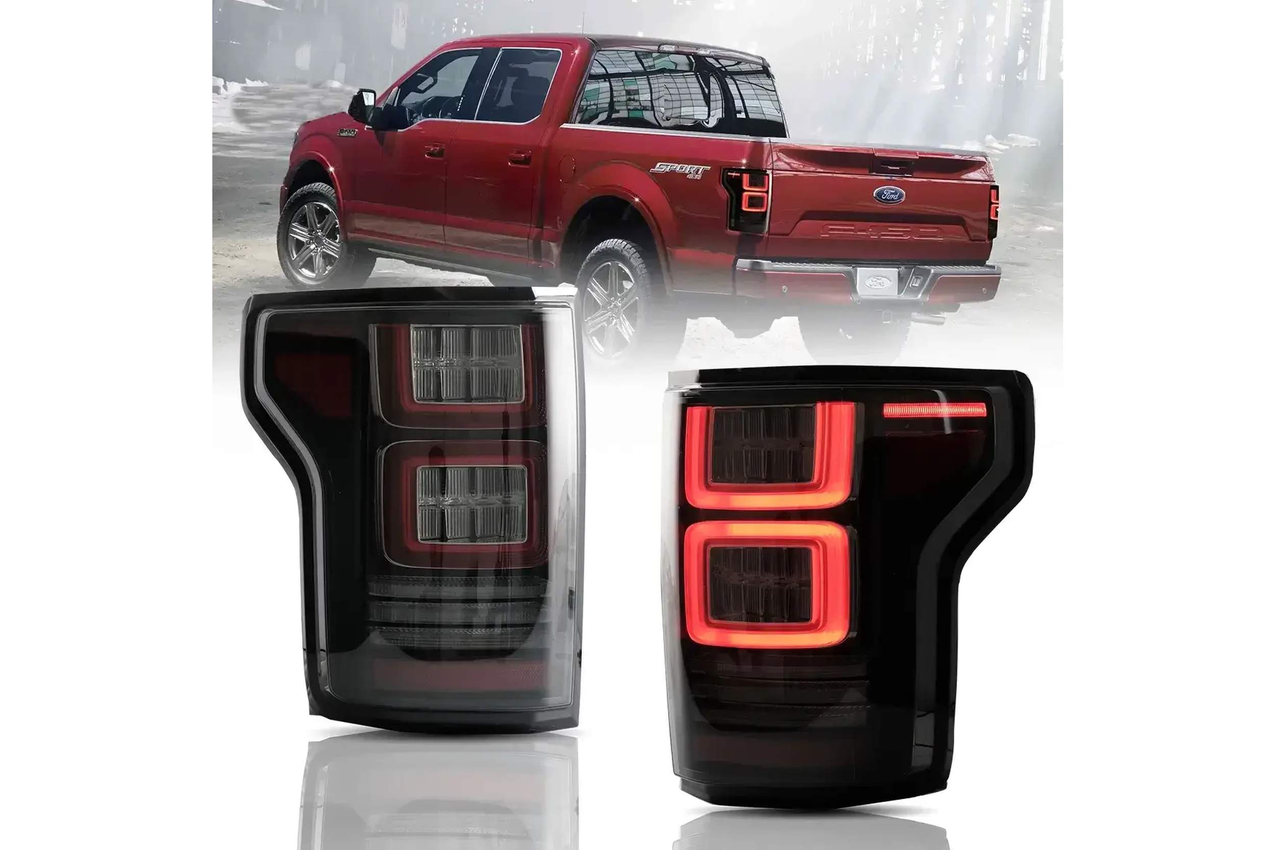 15-20 Ford F-150: LED Tail Lights - Smoked/Red photo 2