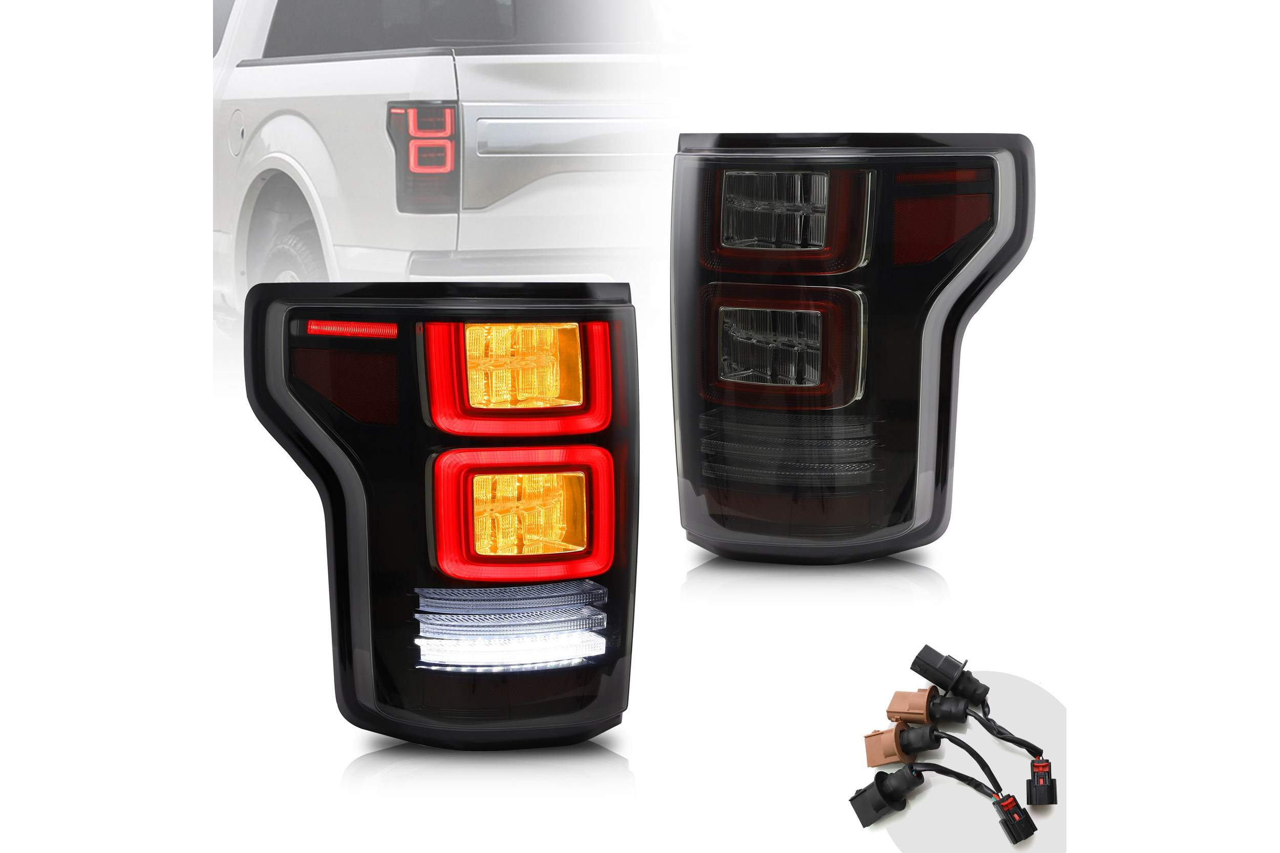 15-20 Ford F-150: LED Tail Lights - Smoked/Amber photo 4