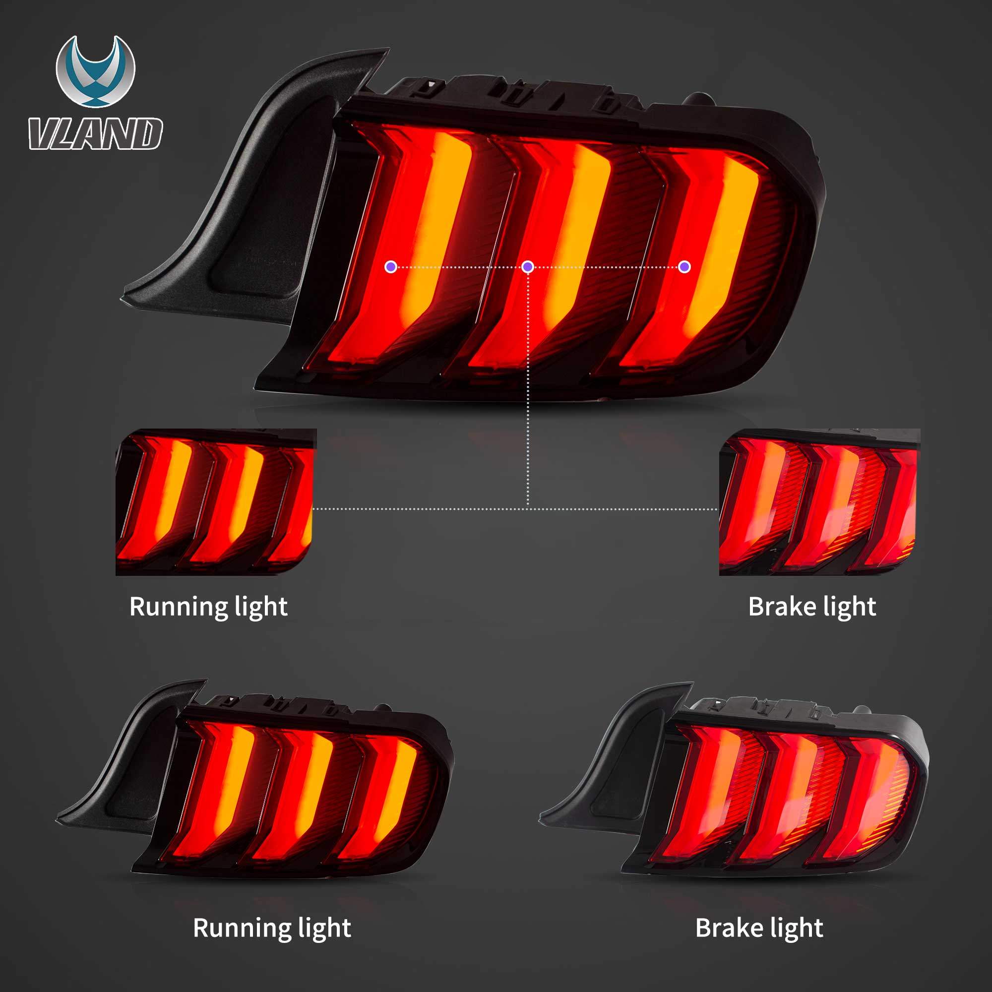 15-23 Ford Mustang: LED Tail Lights - Red/Smoked photo 4