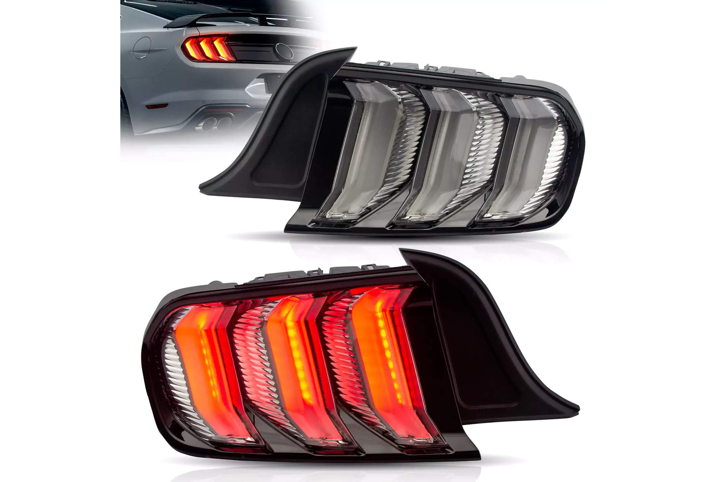 15-23 Ford Mustang: LED Tail Lights - Clear photo 2