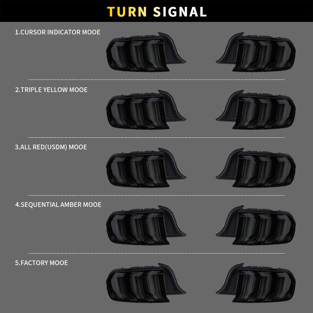 15-23 Ford Mustang: LED Tail Lights - Clear photo 4