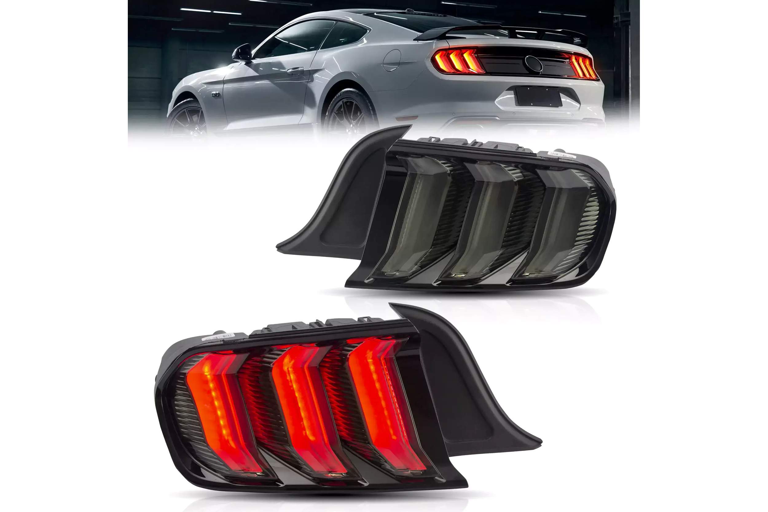 15-23 Ford Mustang: LED Tail Lights - Smoked photo 2
