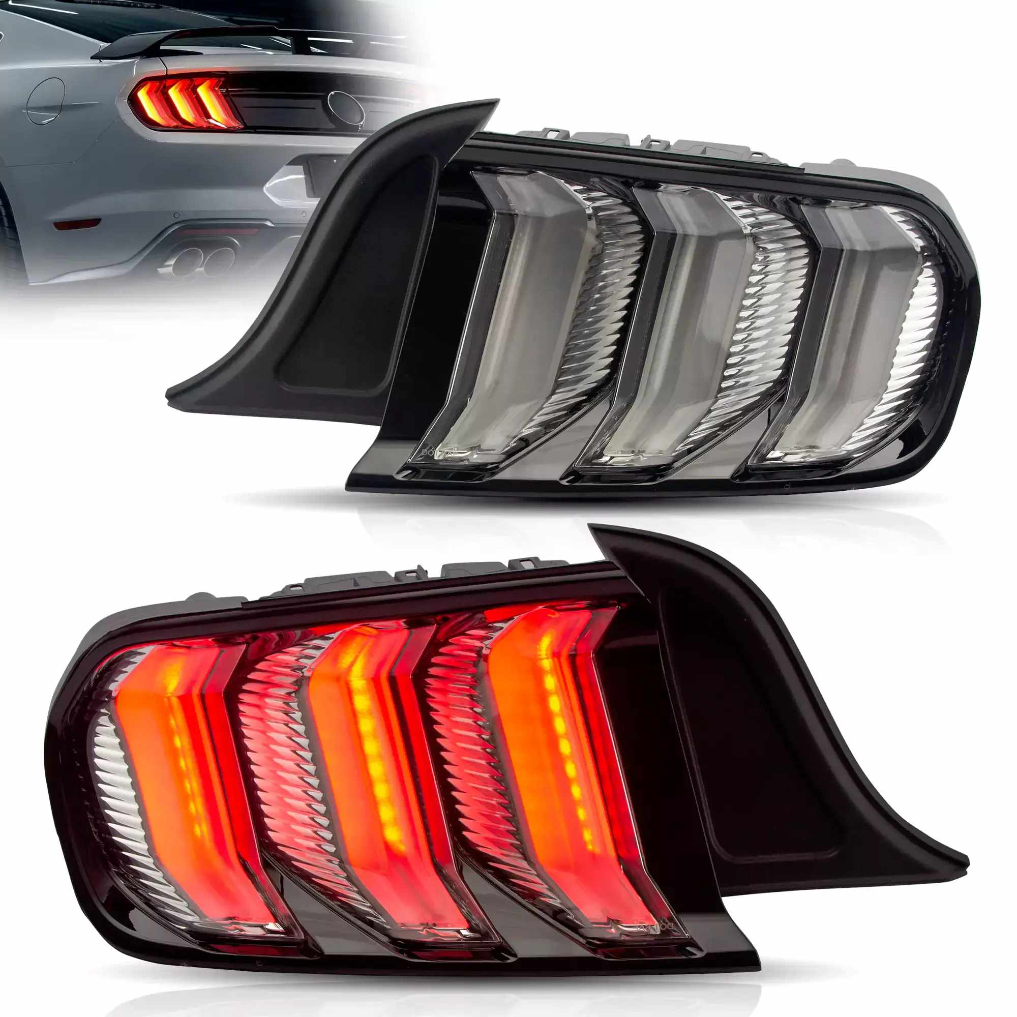 15-23 Ford Mustang: LED Tail Lights - Smoked photo 3