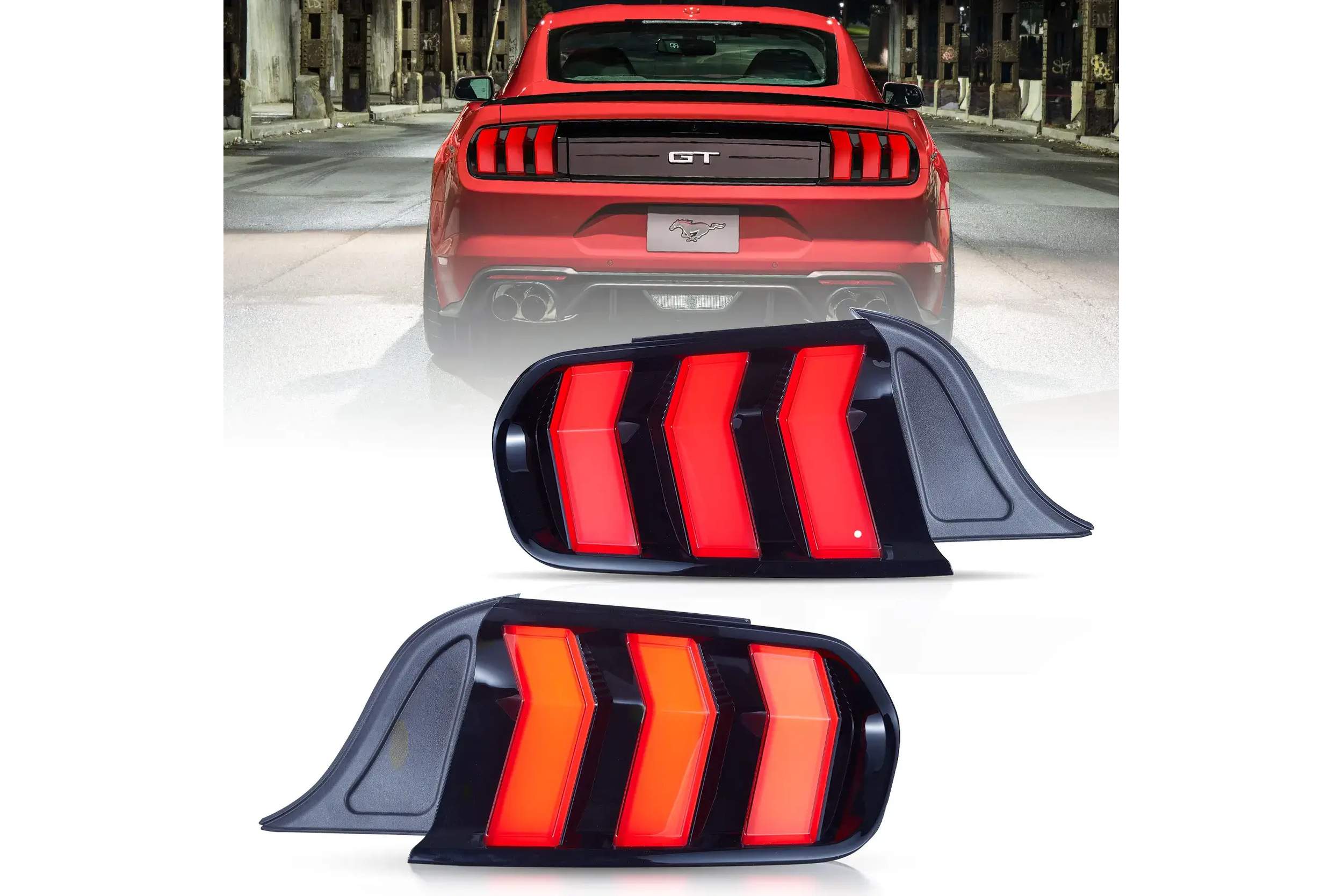 15-23 Ford Mustang: LED Tail Lights - Red photo 2