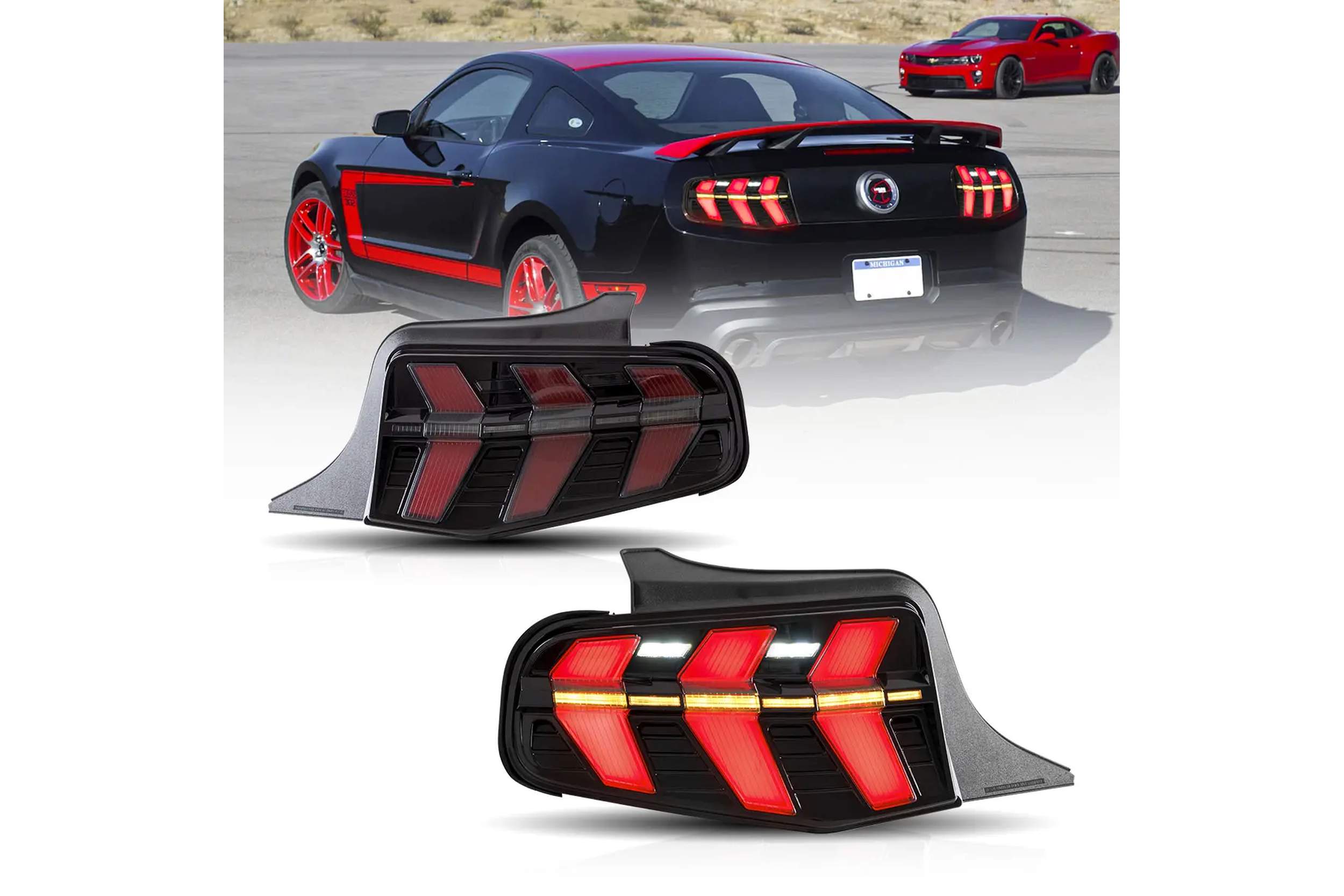 10-12 Ford Mustang: Tail Lights - Black photo 2