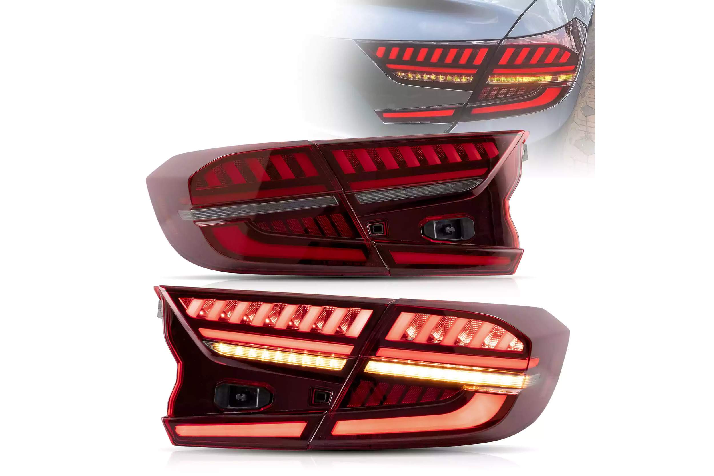 18-22 Honda Accord: LED Tail Lights - Red/Clear photo 2