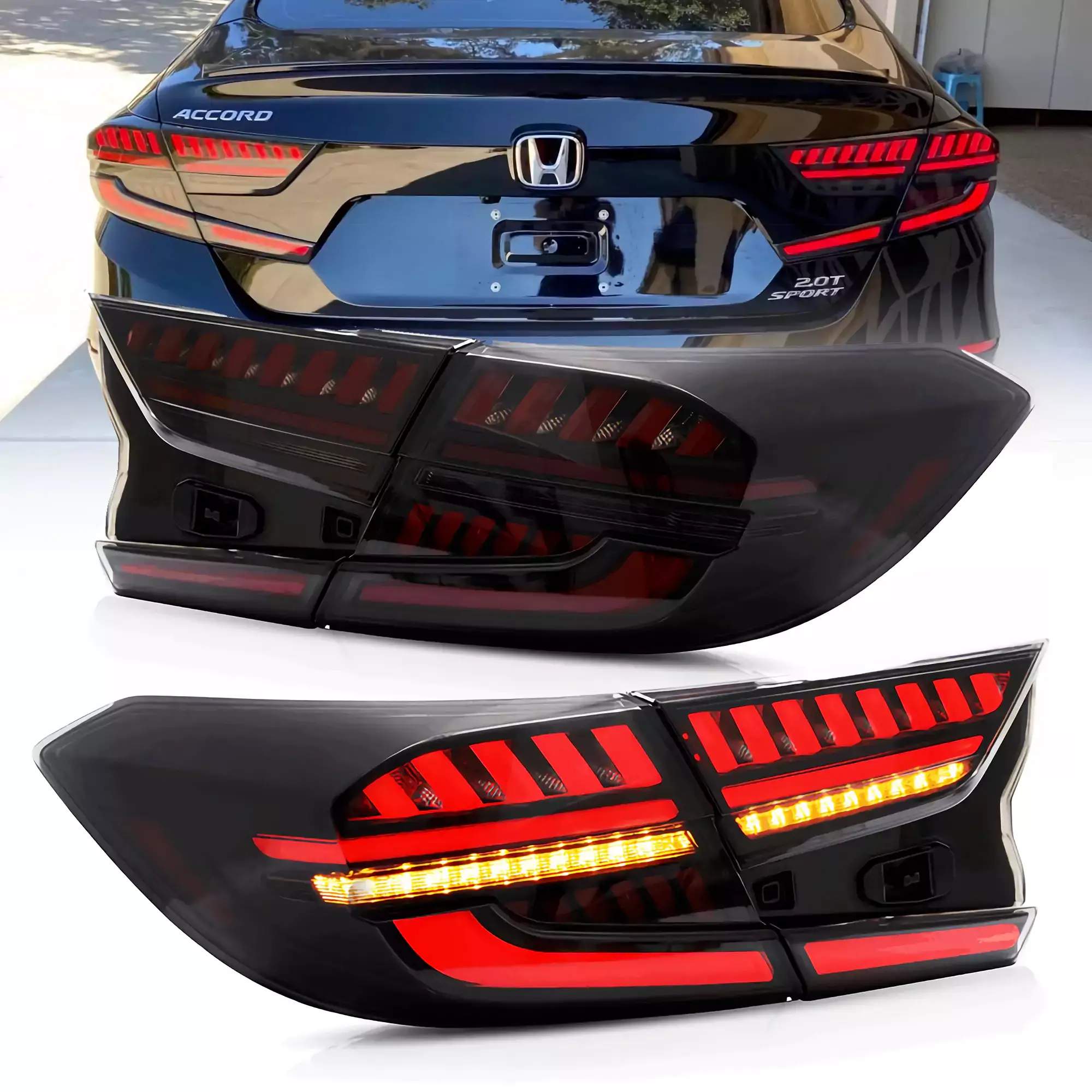18-22 Honda Accord: LED Tail Lights - Red/Clear photo 3
