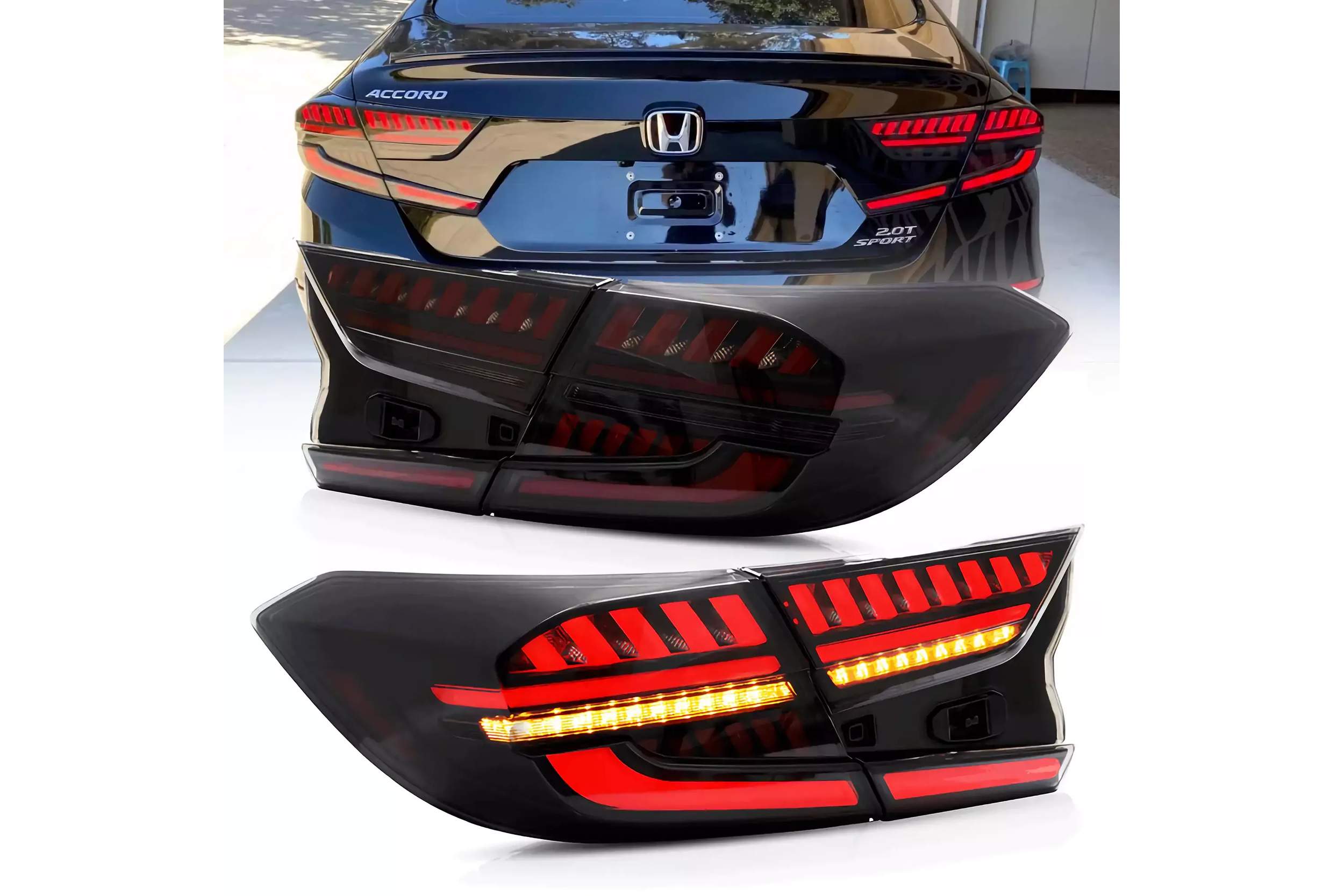 18-22 Honda Accord: LED Tail Lights Style 1 - Smoked photo 2