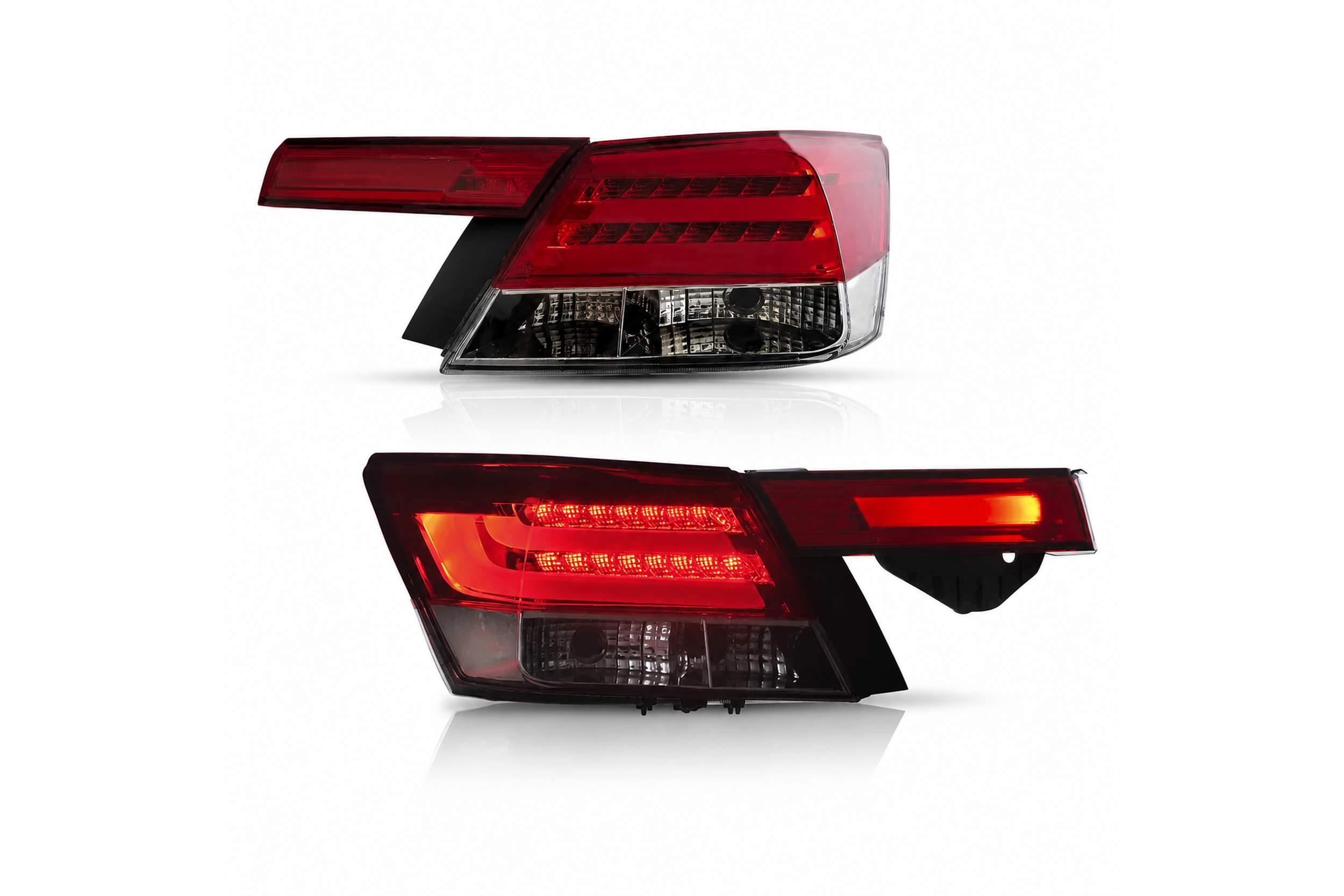 08-12 Honda Accord: LED Tail Lights 4-Piece - Red/Clear