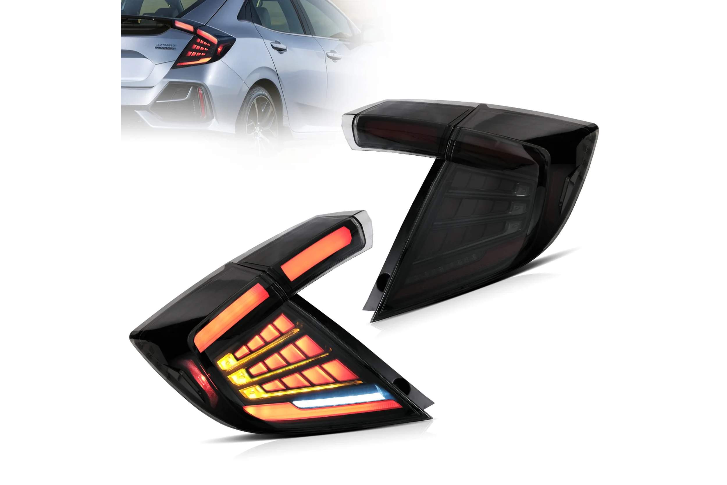18-21 Honda Civic: LED Tail Lights - Black photo 4