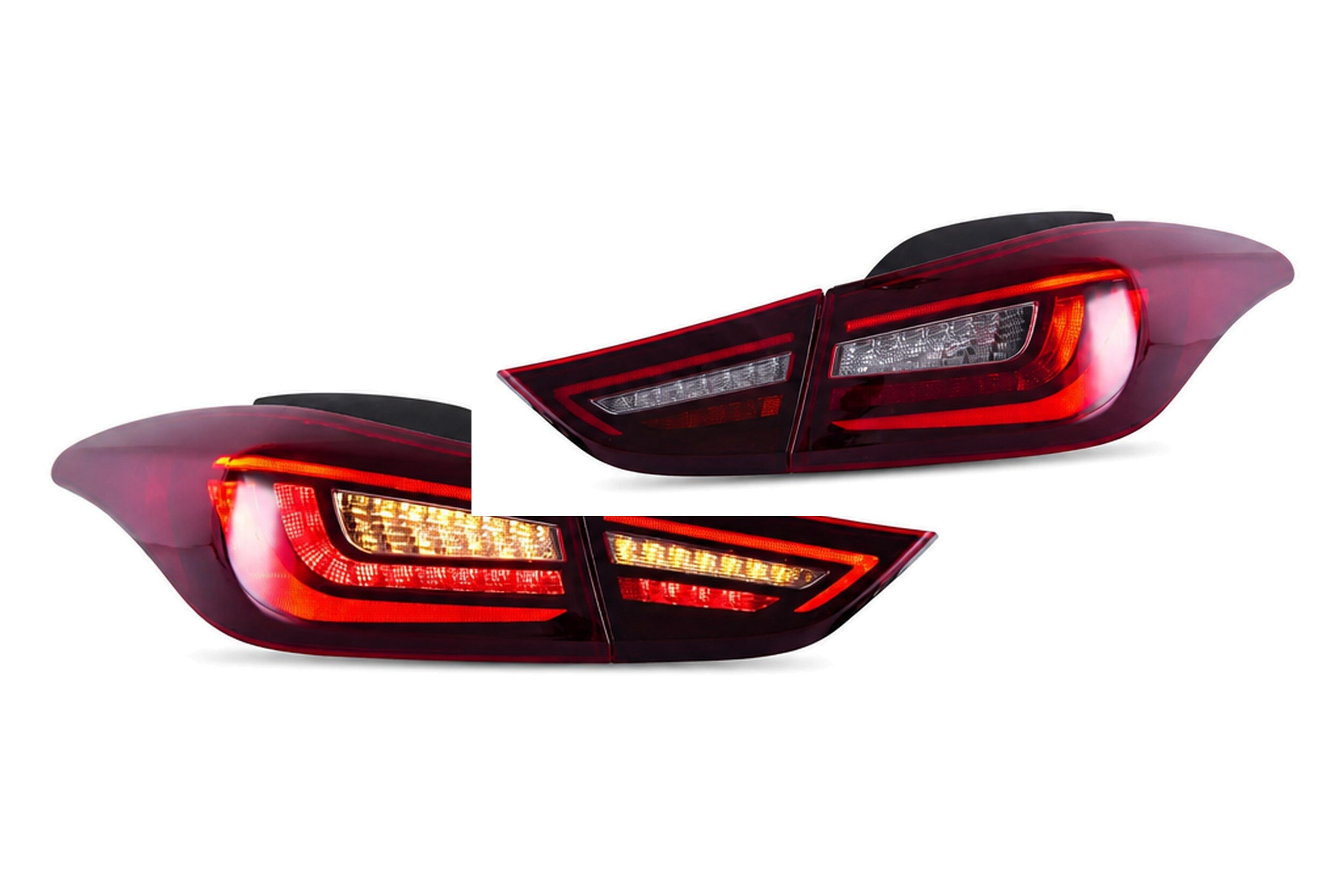 11-16 Hyundai Elantra: LED Tail Lights - Red/Clear