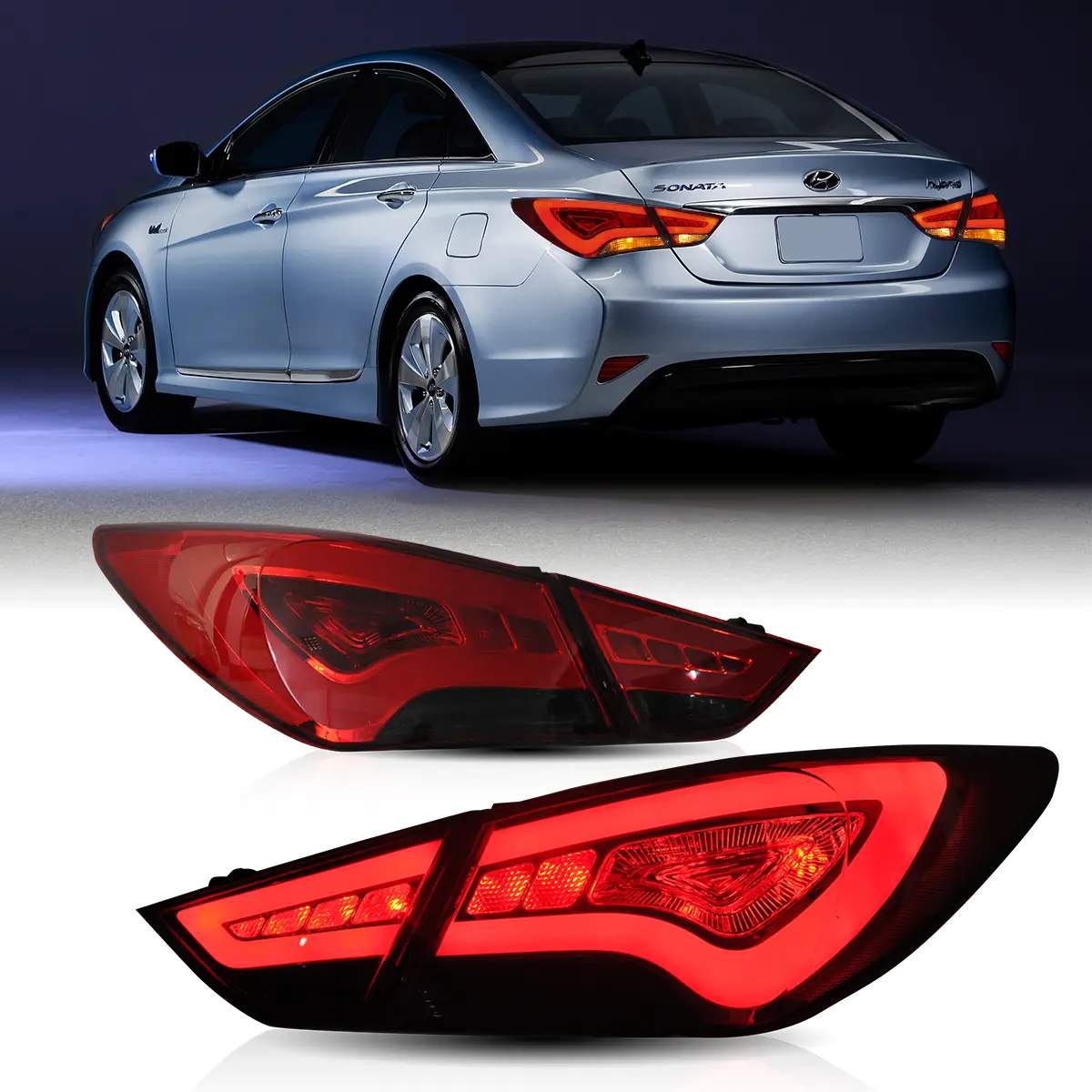 11-14 Hyundai Sonata: LED Tail Lights - Amber/Smoked photo 3