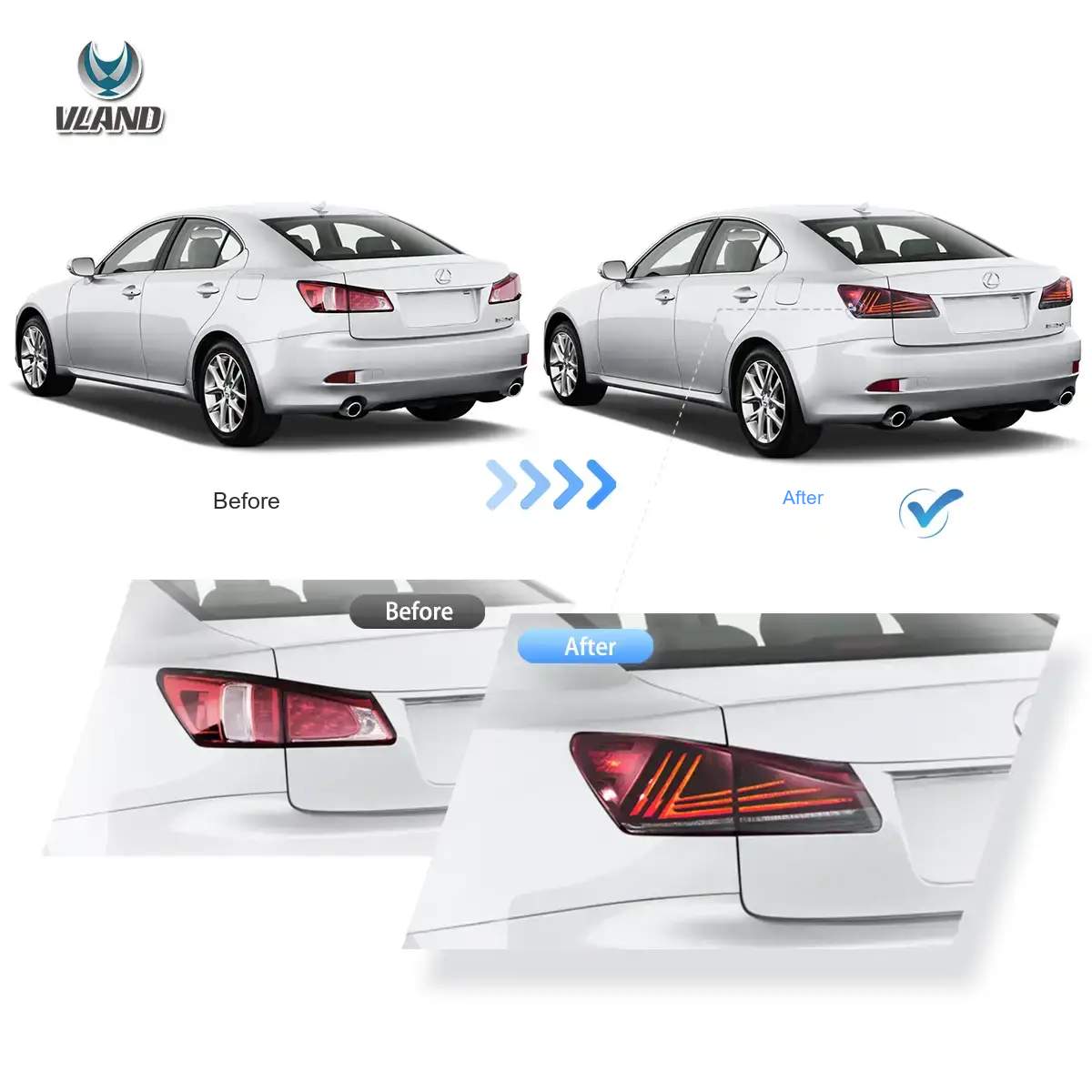 10-12 Lexus IS200d: LED Tail Lights - Red photo 4