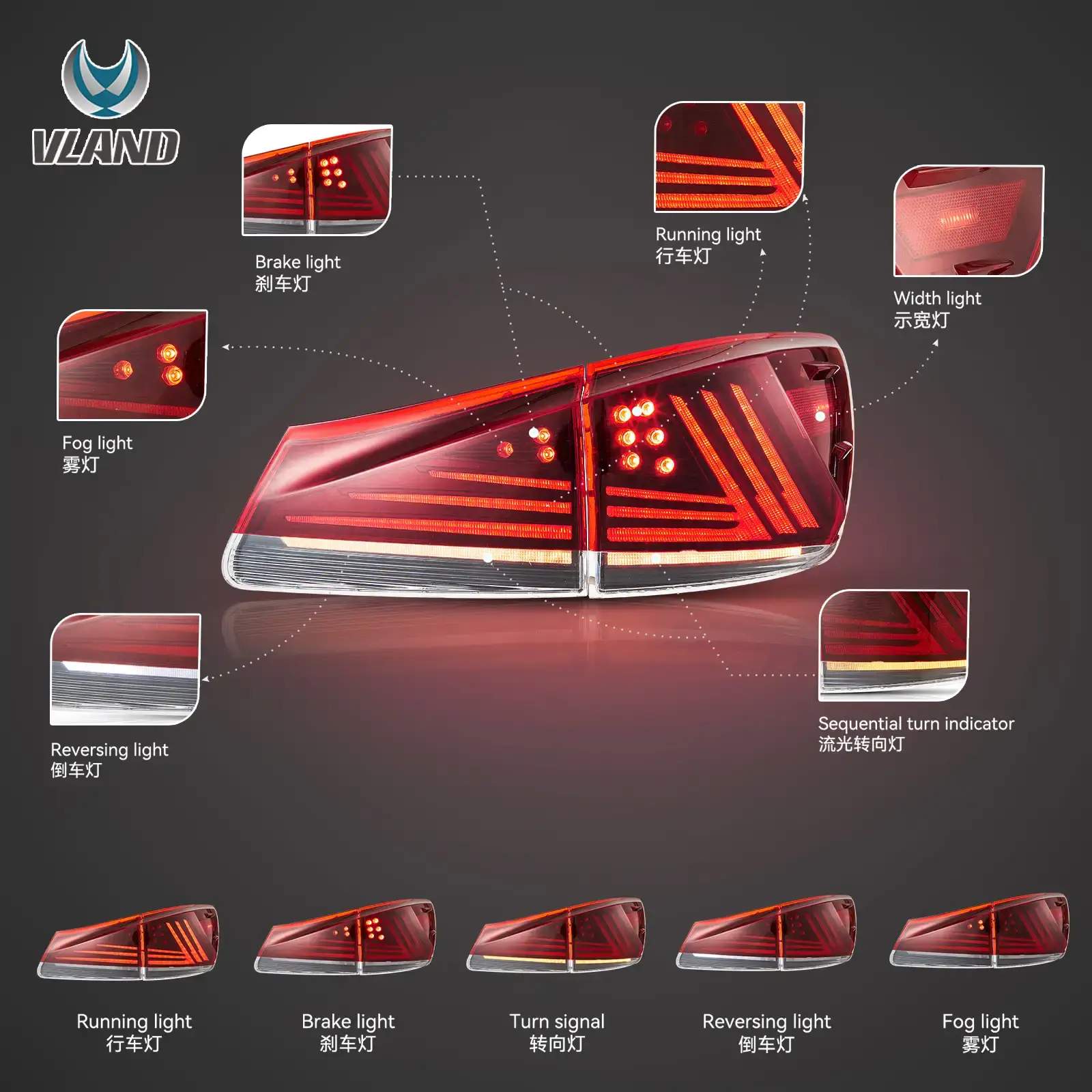10-12 Lexus IS200d: LED Tail Lights - Red photo 3