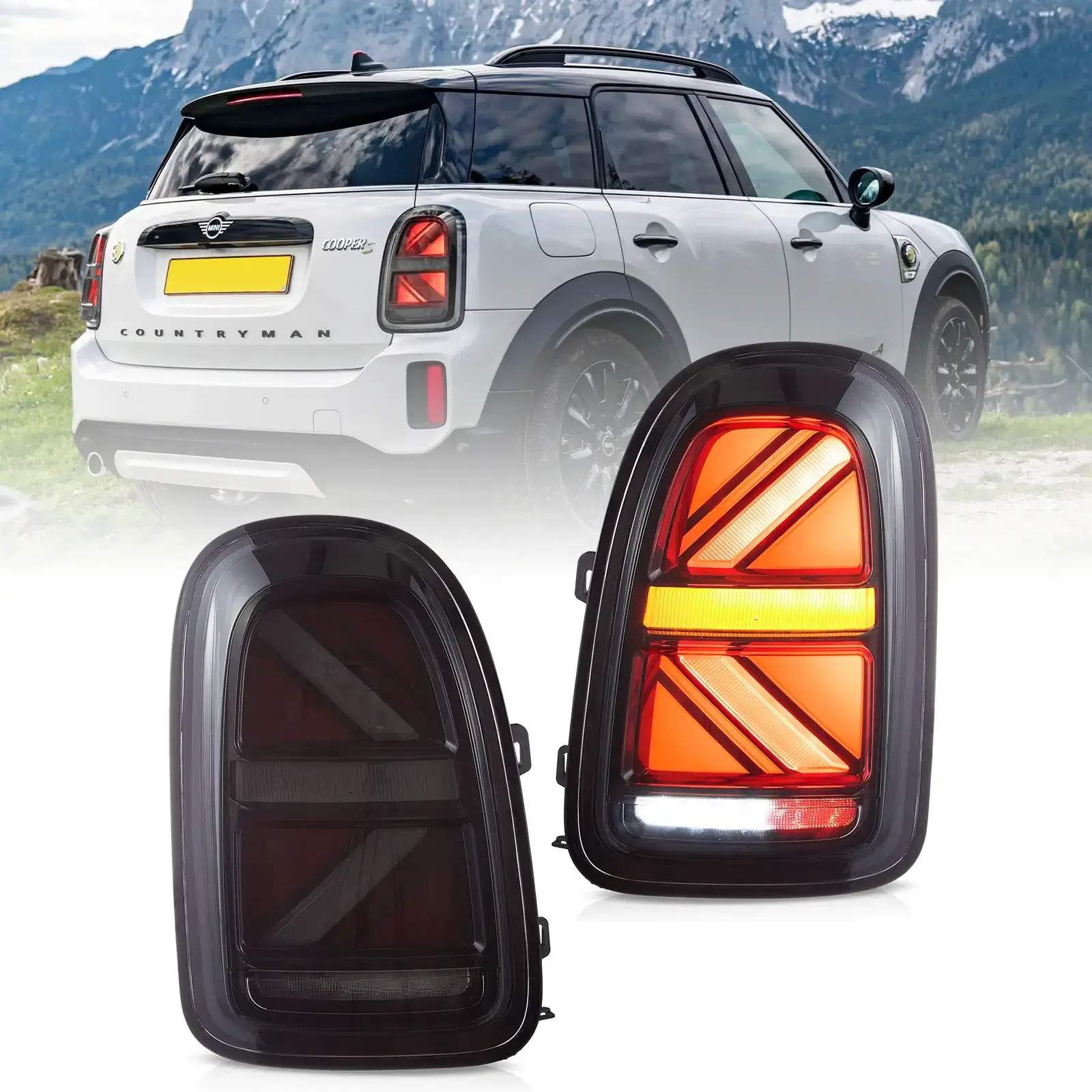 17-23 Mini Countryman: LED Tail Lights - Smoked photo 2