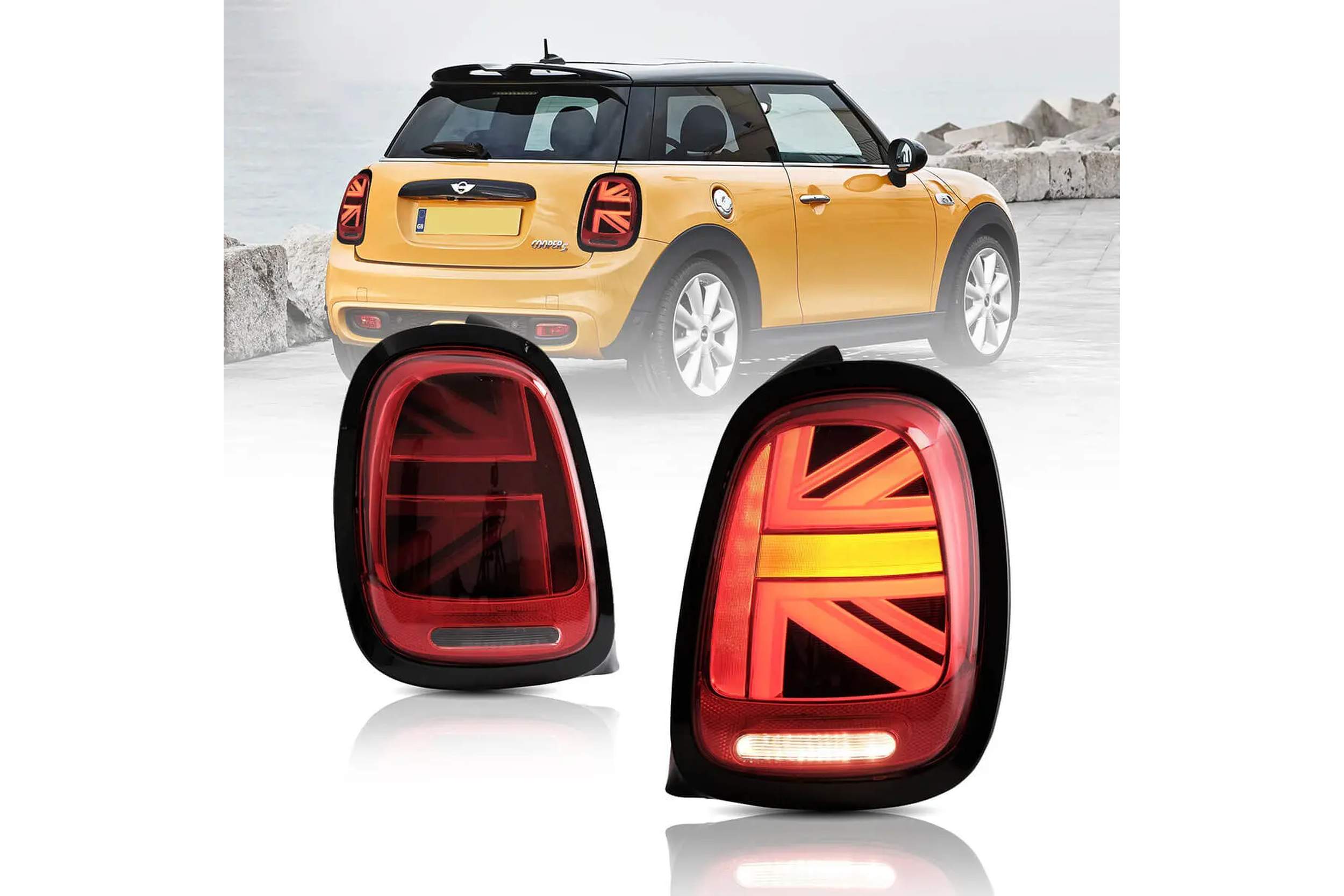 14-19 Mini Hatch: LED Tail Lights - Red/Black photo 4