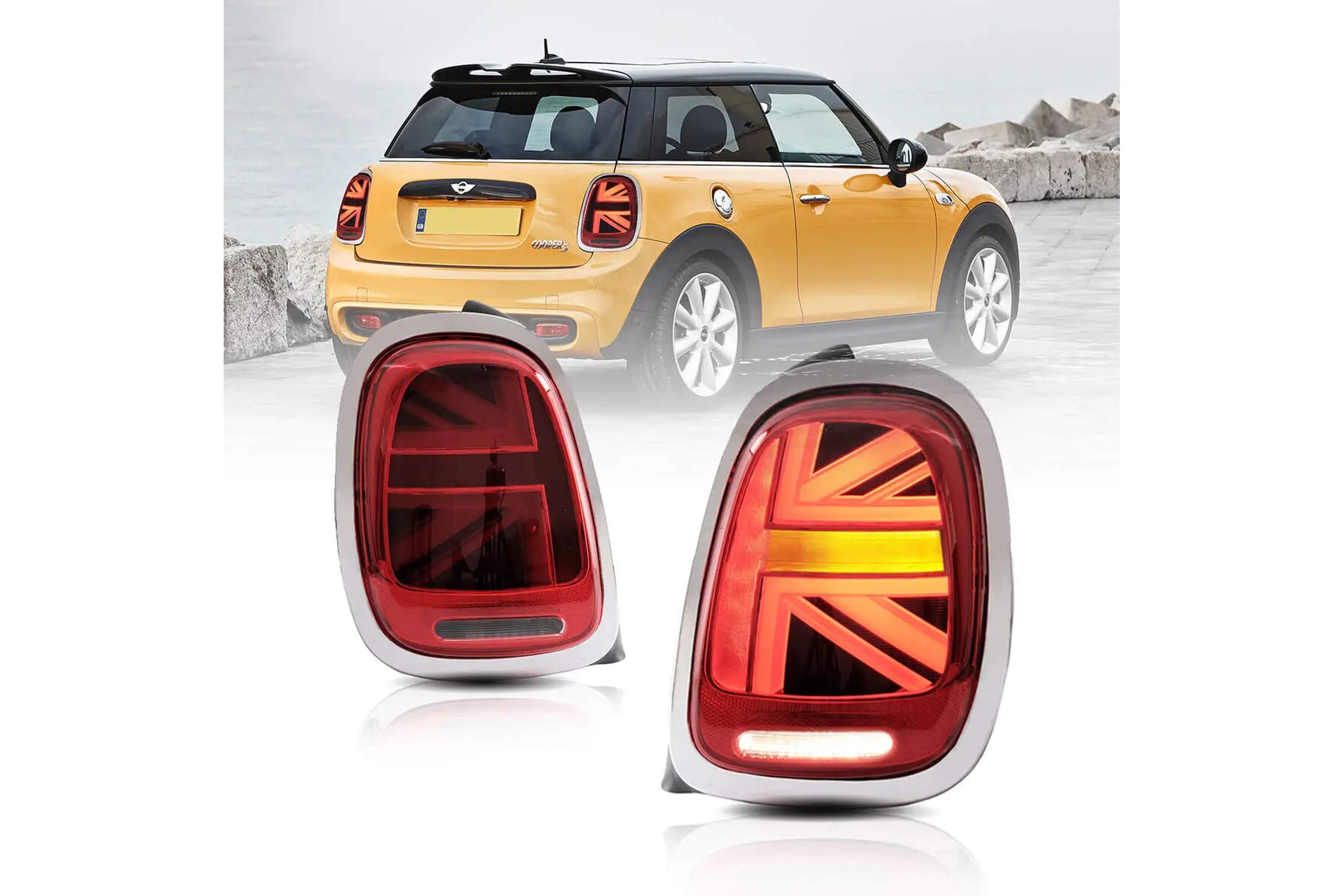 14-19 Mini Hatch: LED Tail Lights - Red/Chrome photo 4