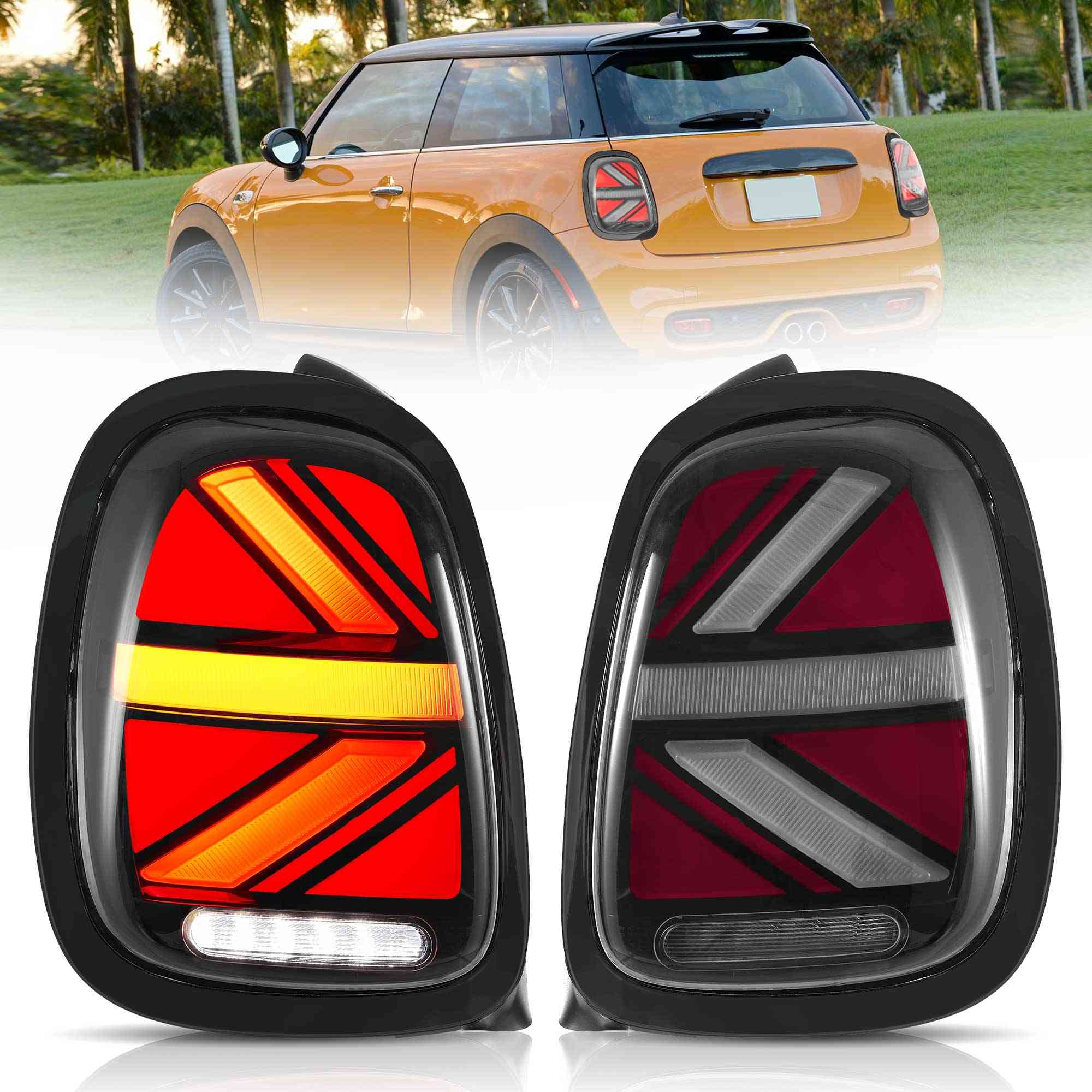 14-19 Mini Hatch: LED Tail Lights - Smoked/Black photo 2