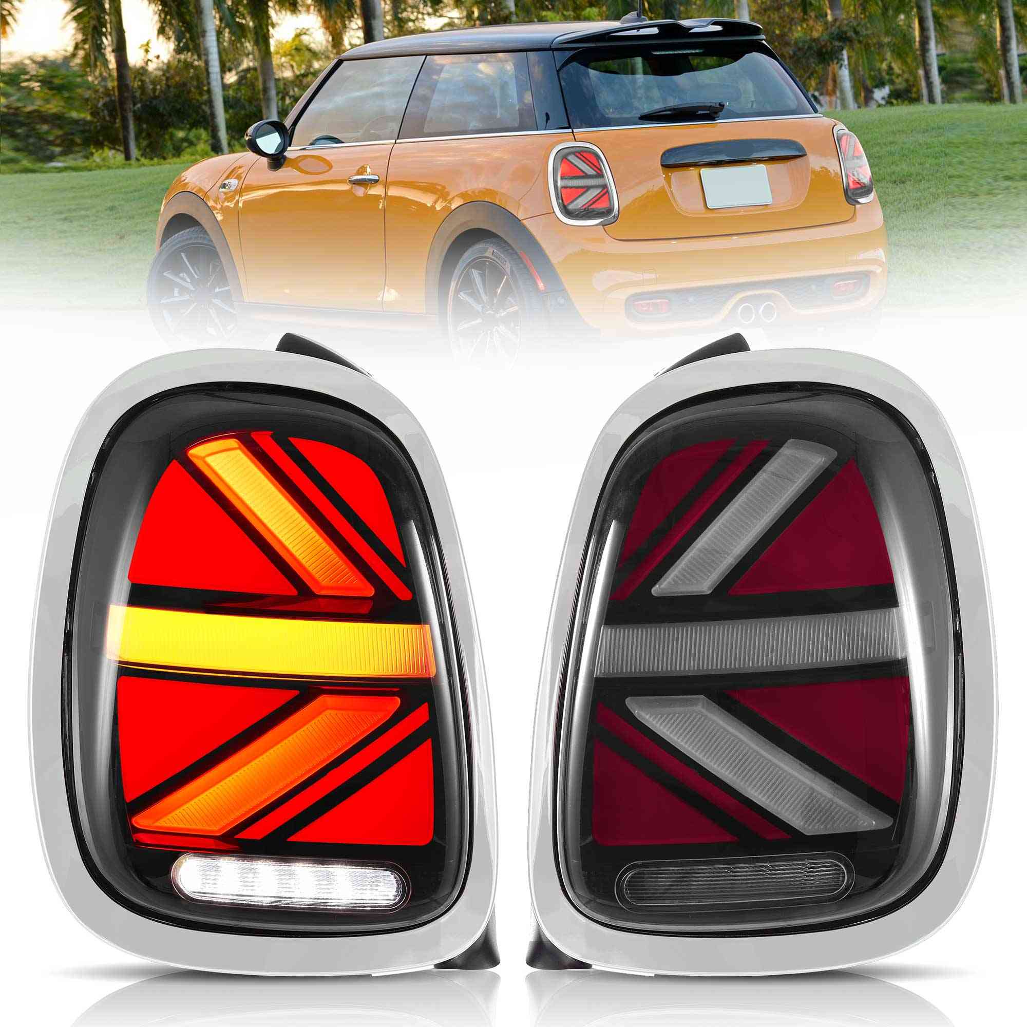 14-19 Mini Hatch: LED Tail Lights - Smoked/Chrome photo 2