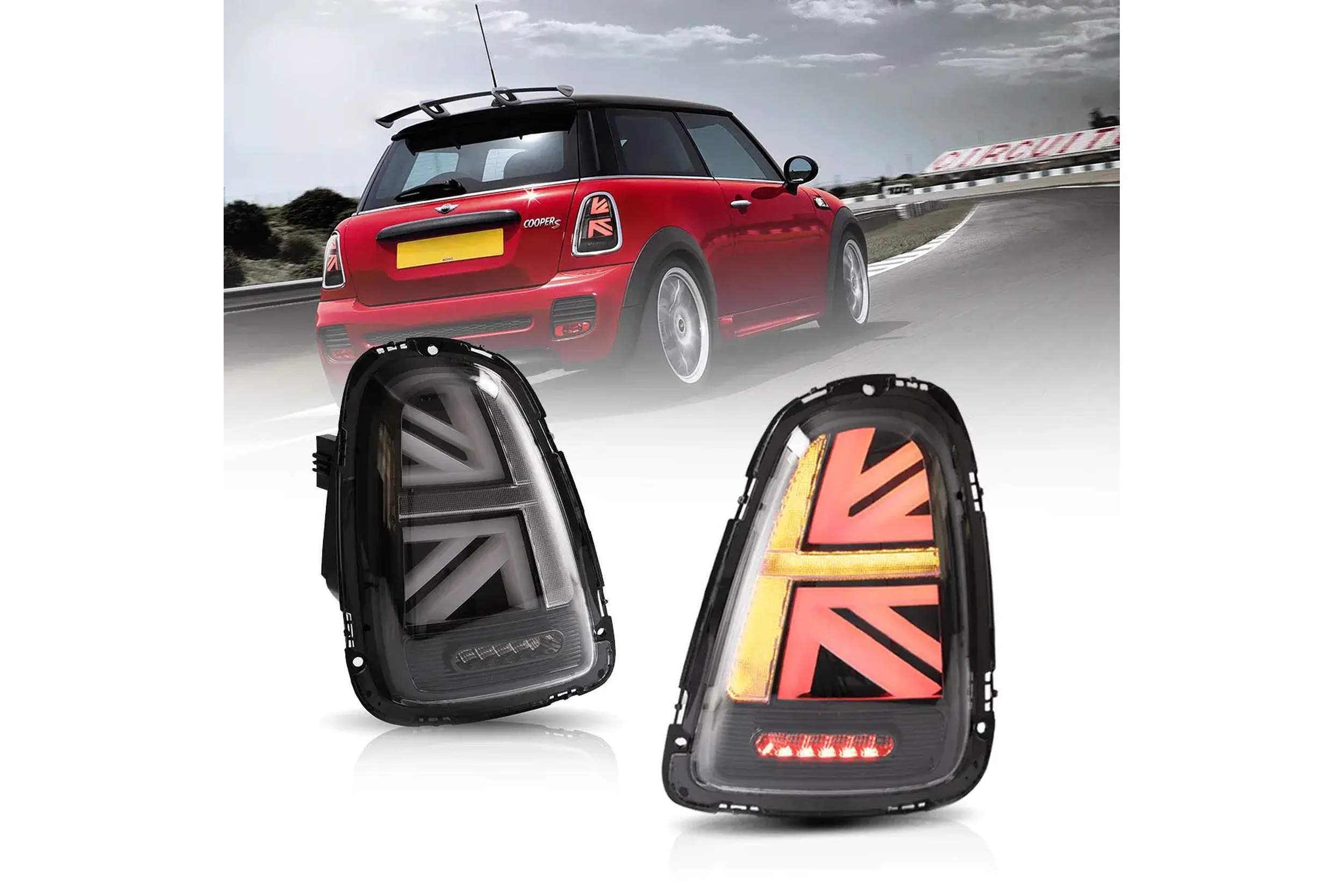 07-13 Mini Hatch: LED Tail Lights - Amber/Smoked photo 2