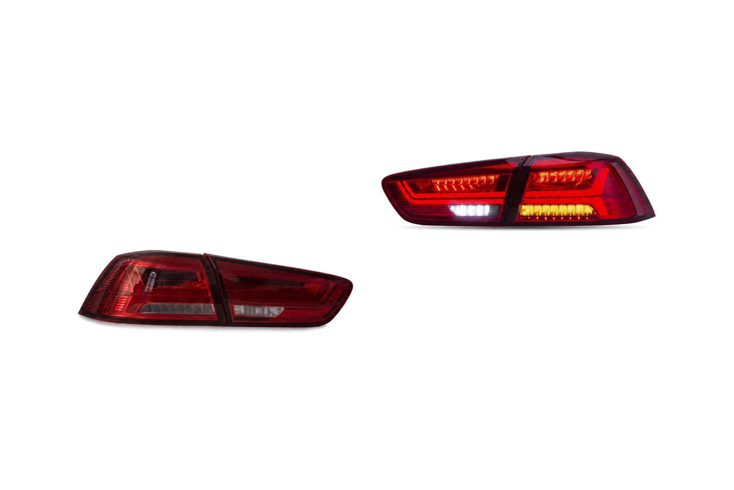 08-17 Mitsubishi Lancer: LED Tail Lights - Red/Clear