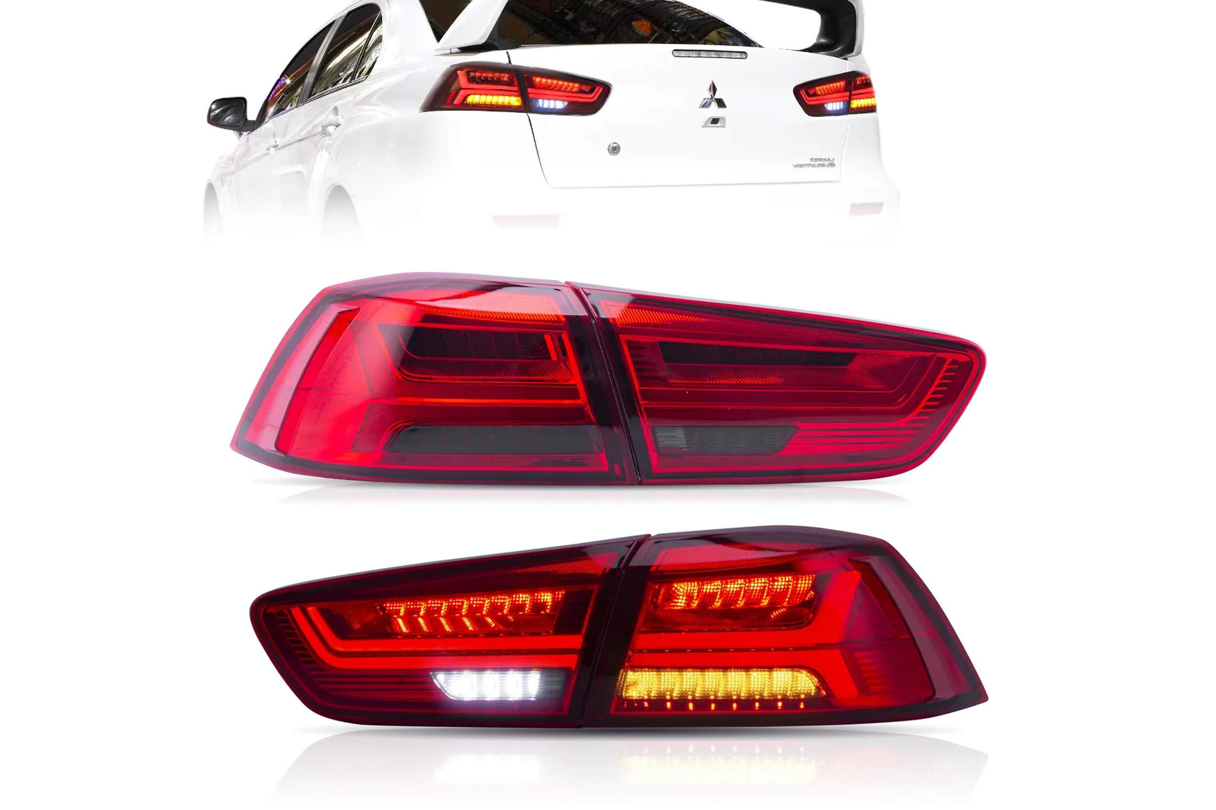 08-17 Mitsubishi Lancer: LED Tail Lights - Red/Smoked photo 4