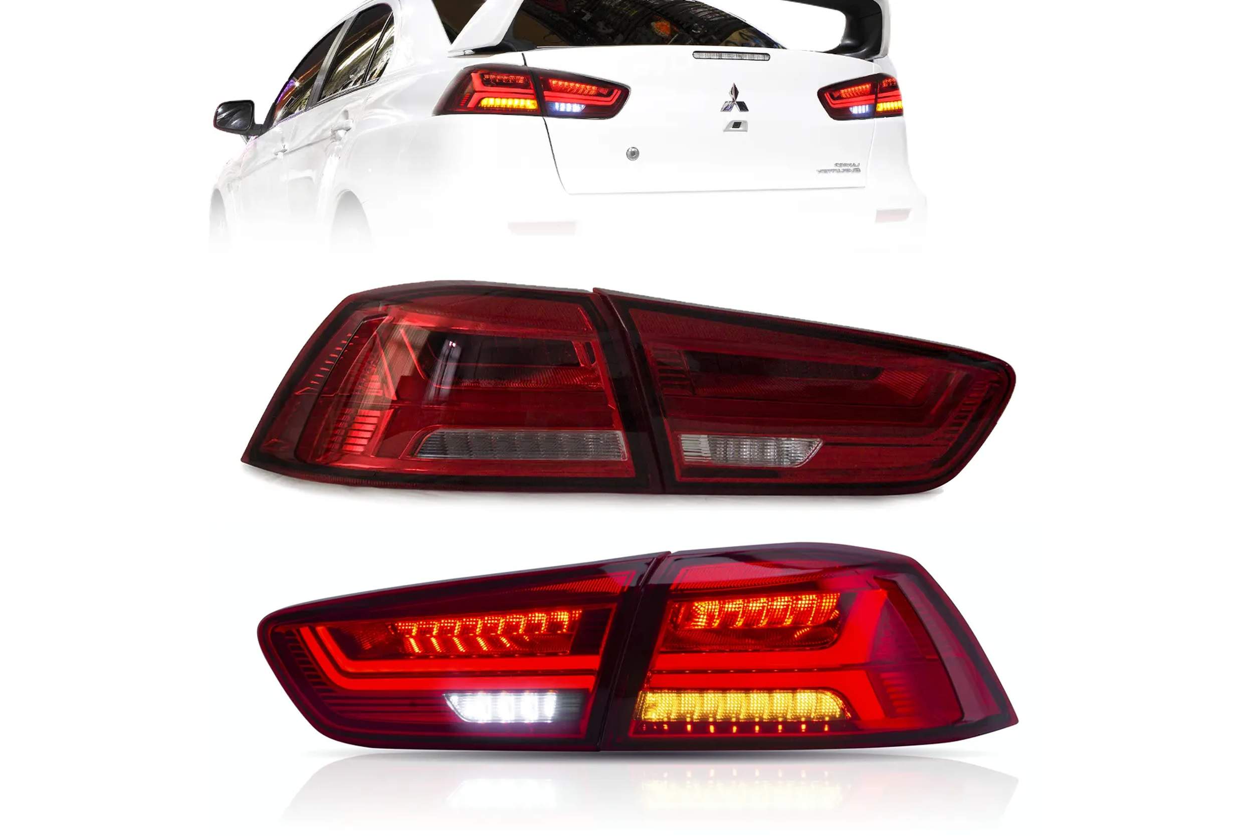 08-17 Mitsubishi Lancer Evolution X: LED Tail Lights - Red/Clear photo 4