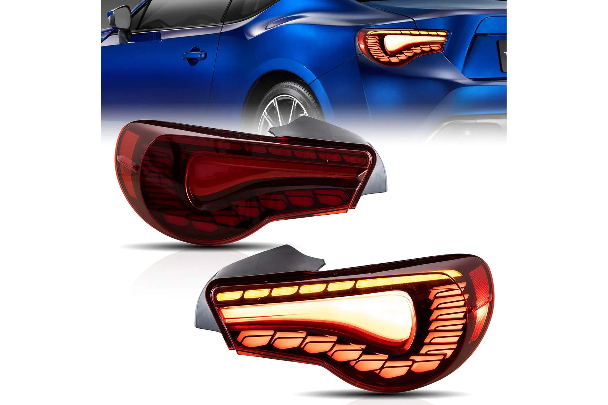 13-16 Scion FR-S: LED Tail Lights Dragon Style - Red photo 2