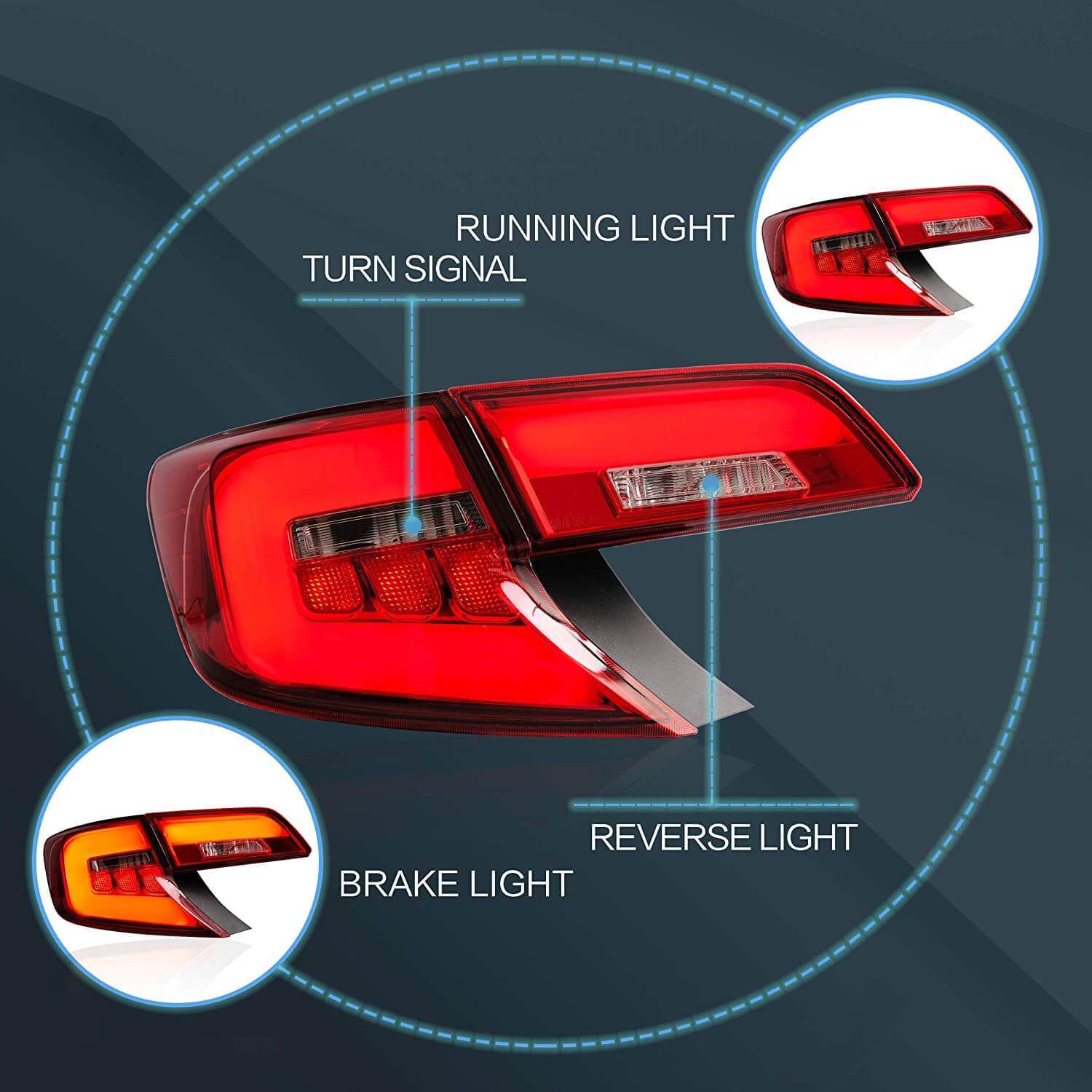 12-14 Toyota Camry: LED Tail Lights - Red/Smoked photo 4