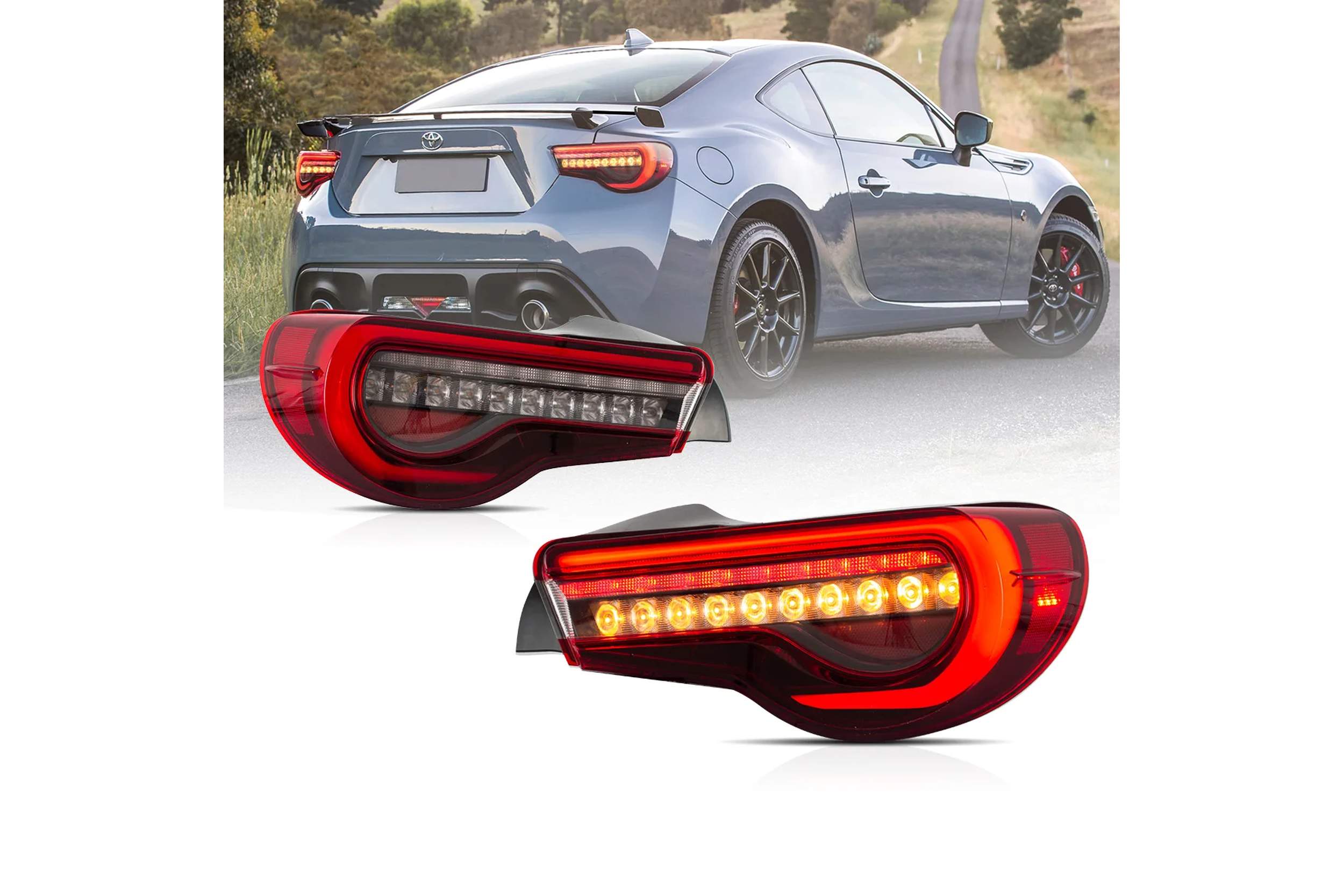 12-20 Toyota GT86: LED Tail Lights - Red/Clear photo 2
