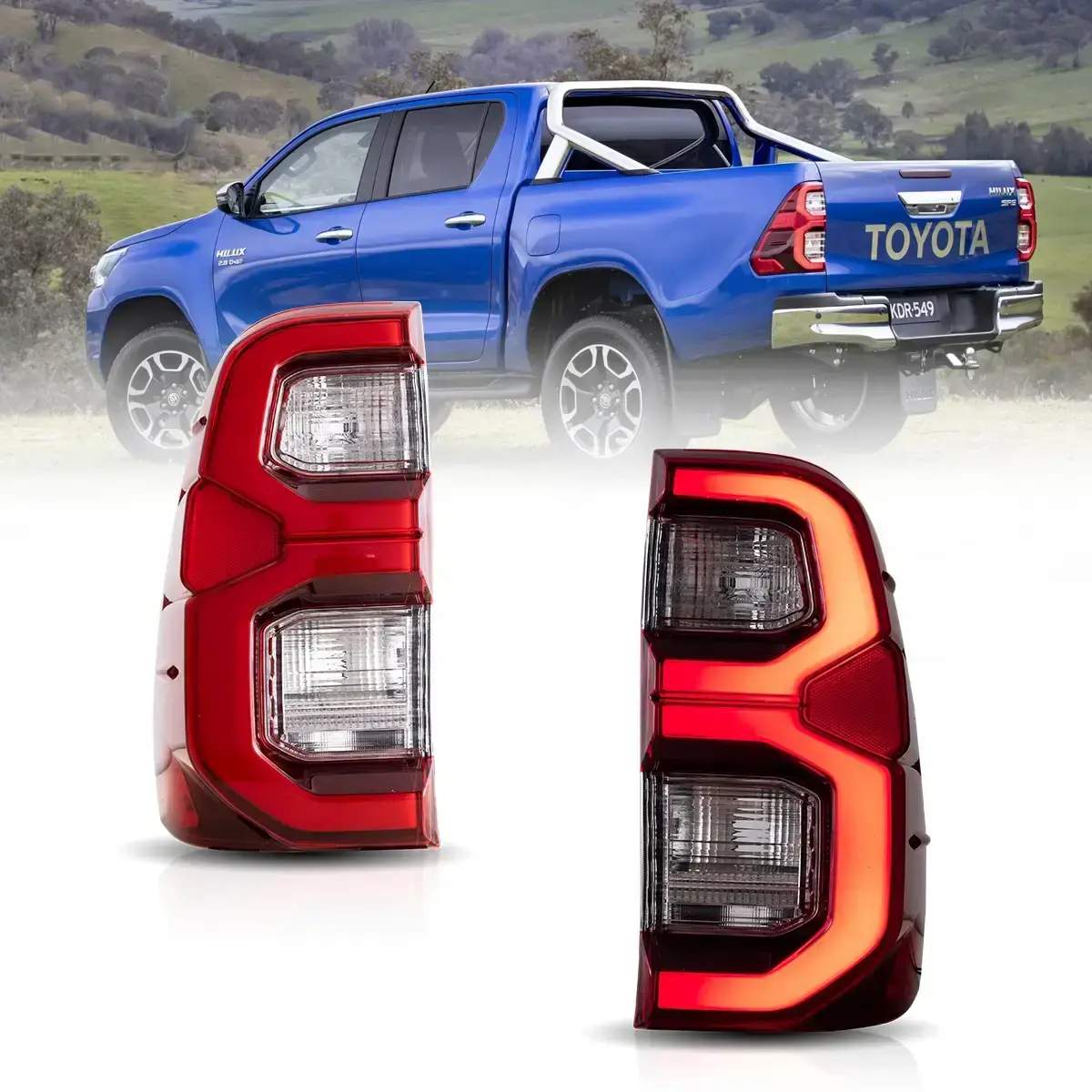 15-22 Toyota Hilux: LED Tail Lights - Smoked photo 3