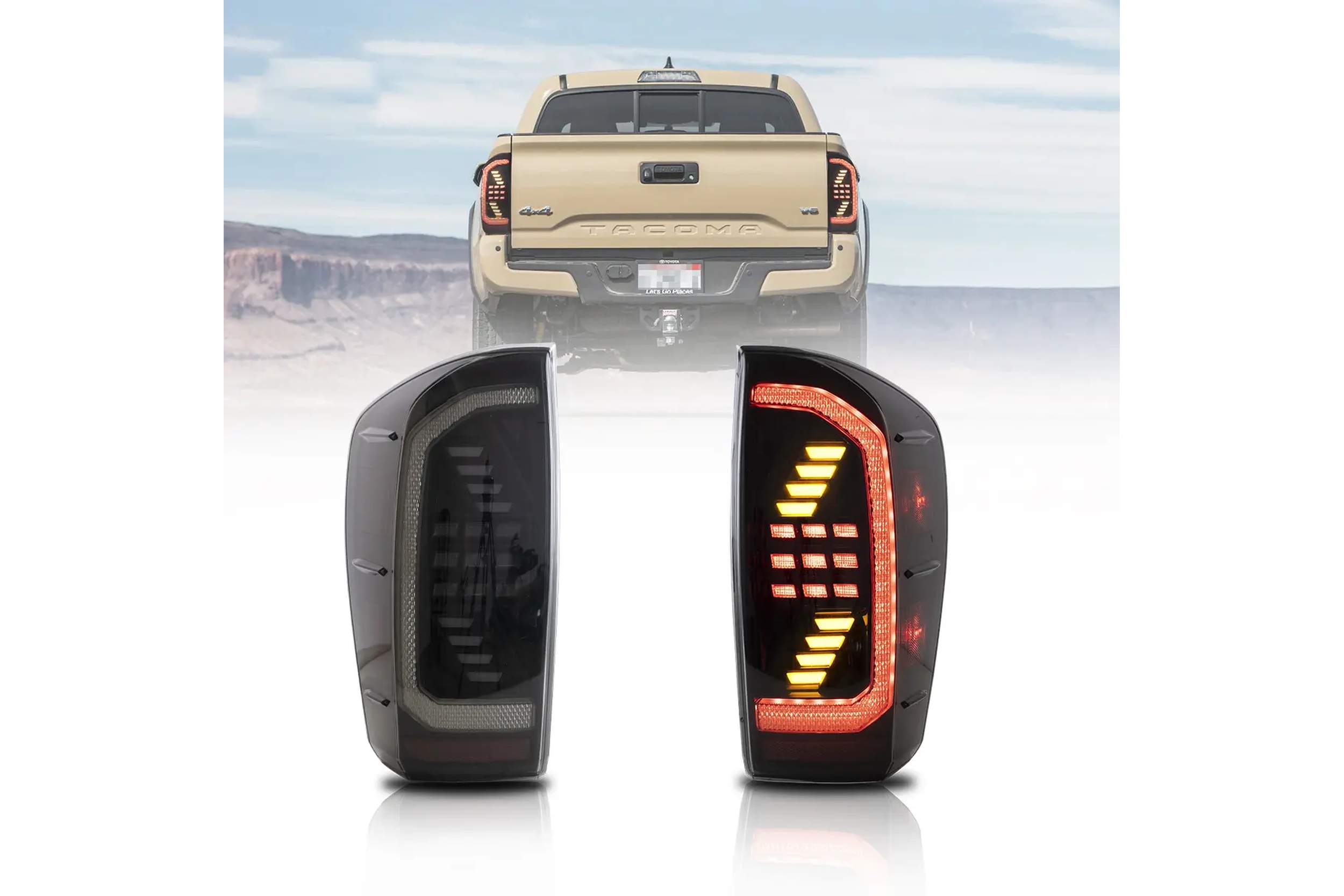 16-23 Toyota Tacoma: LED Tail Lights - Smoked/Amber photo 2