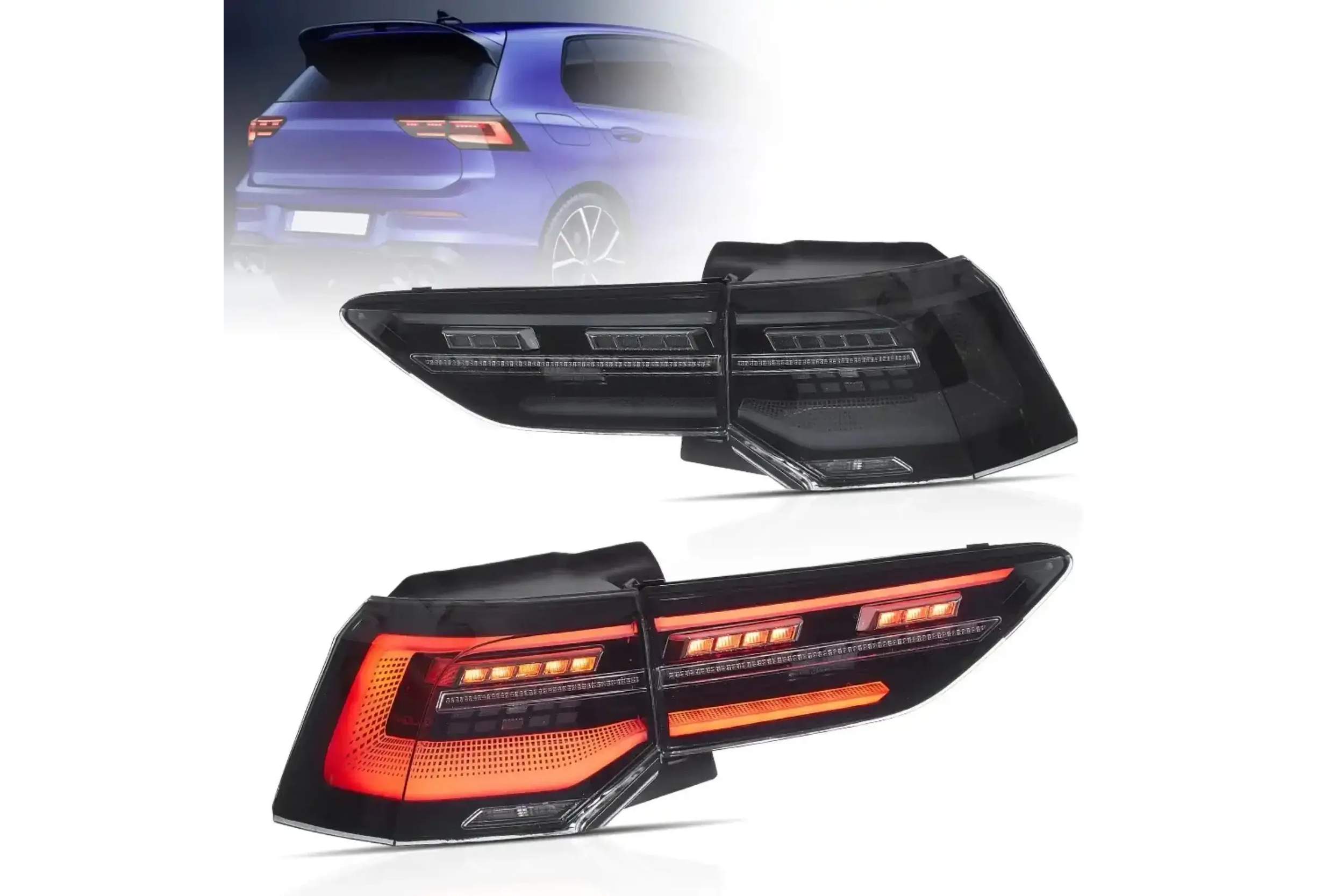 20-23 Volkswagen Golf: LED Tail Lights - Amber/Smoked photo 4