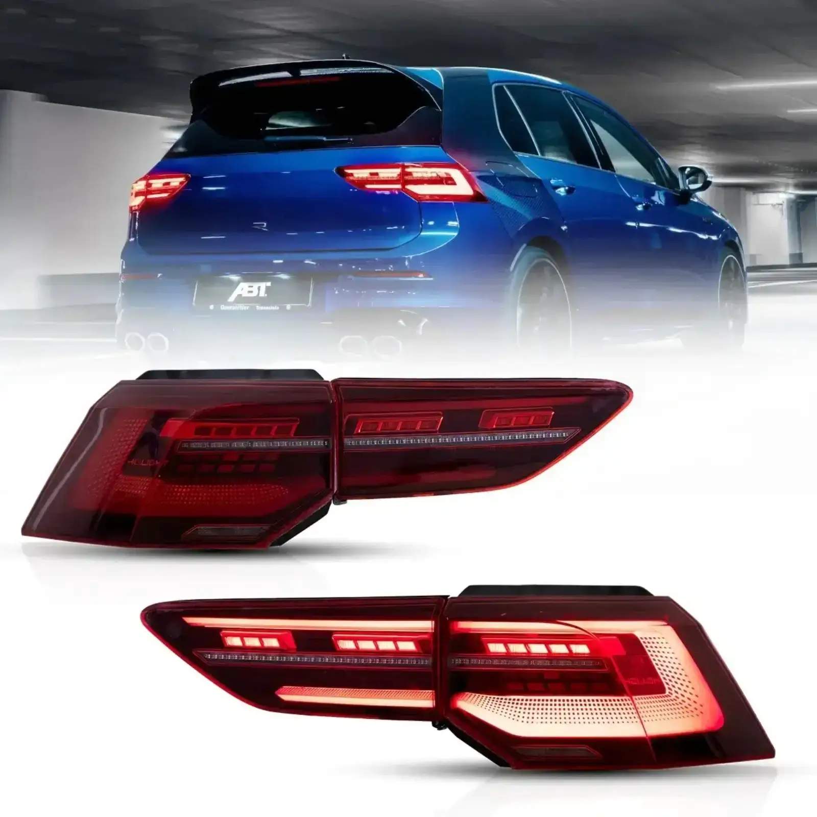 20-23 Volkswagen Golf: LED Tail Lights - Amber/Smoked photo 2
