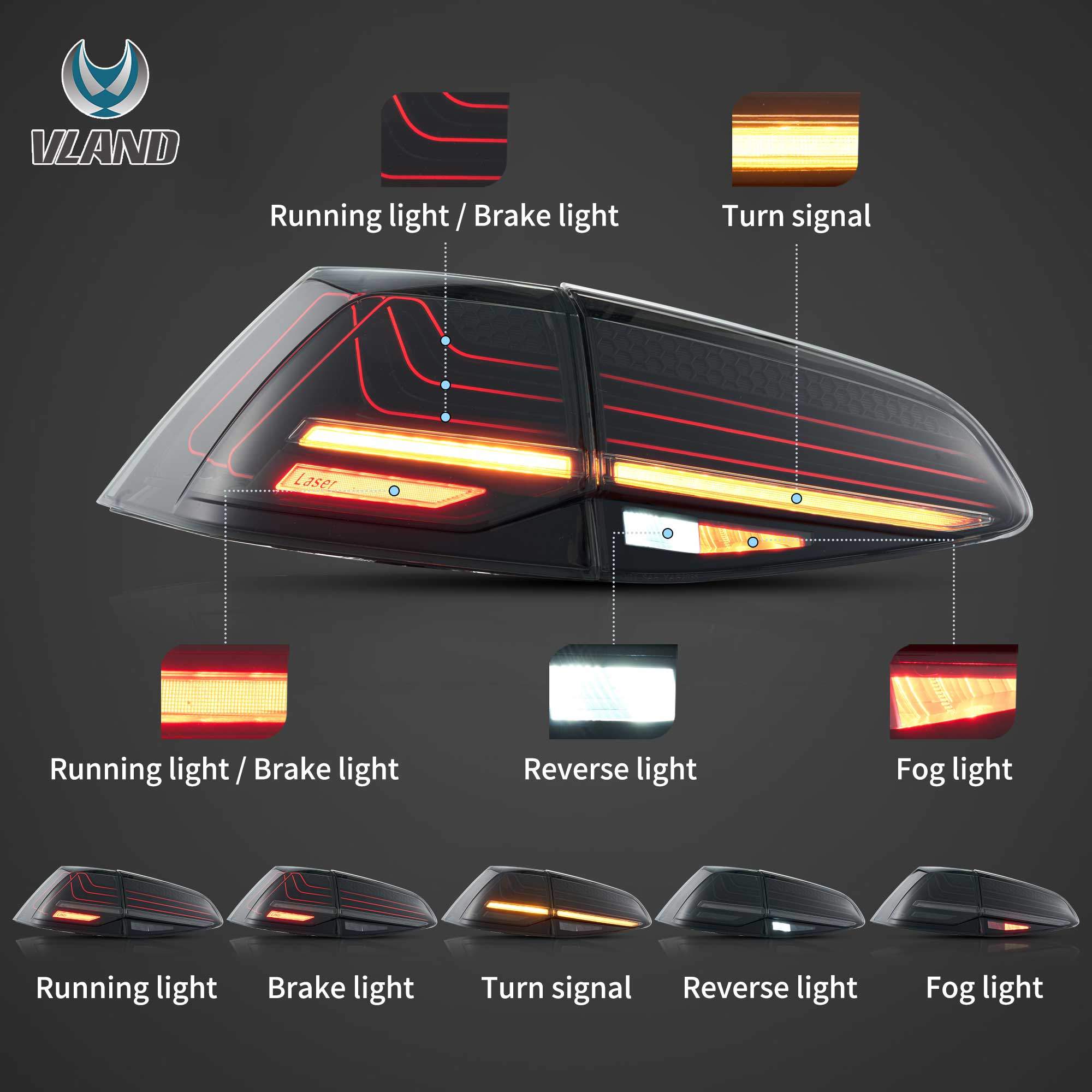 13-17 Volkswagen Golf: LED Laser Tail Lights - Turn Signals/Smoked photo 3